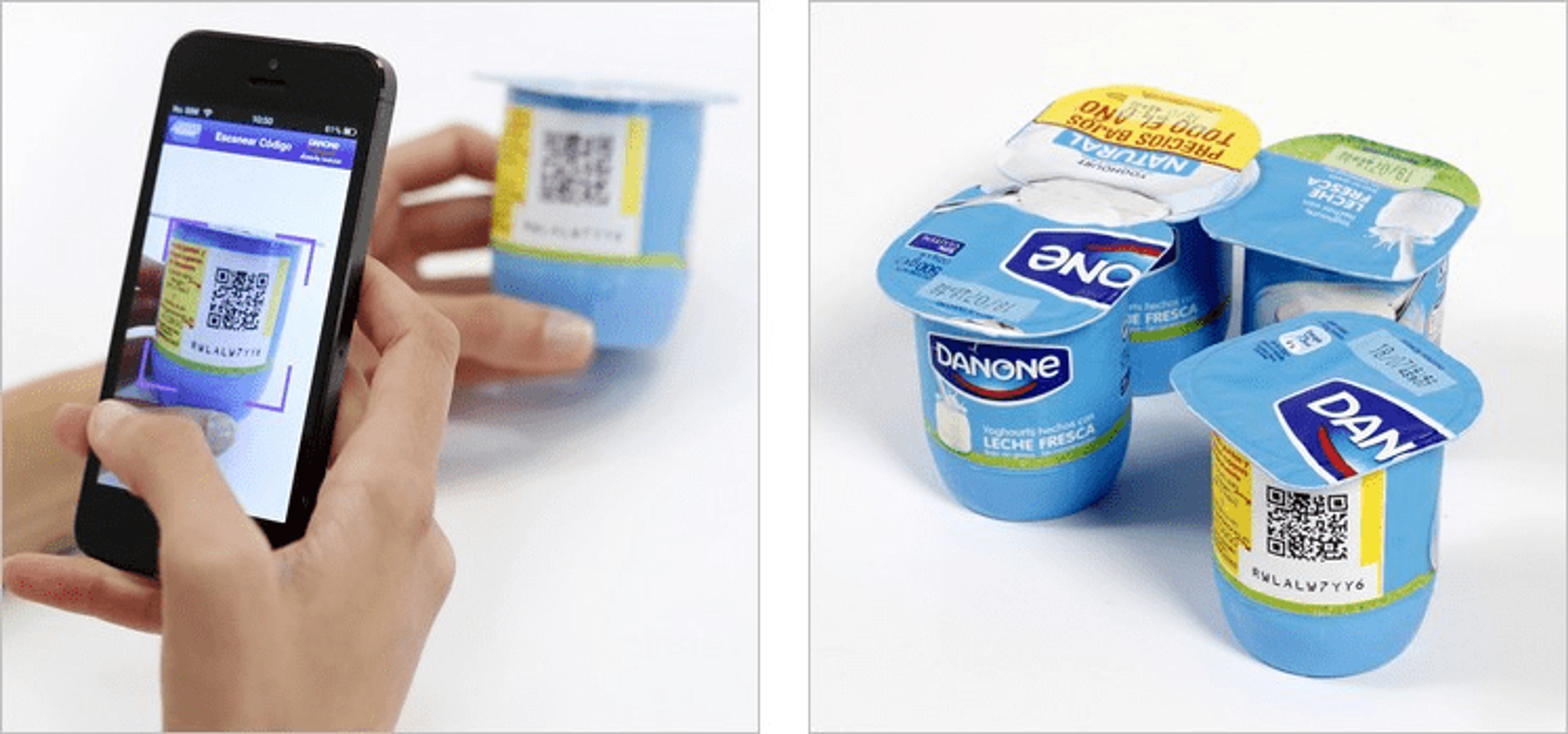 Danone QR code for loyalty signups