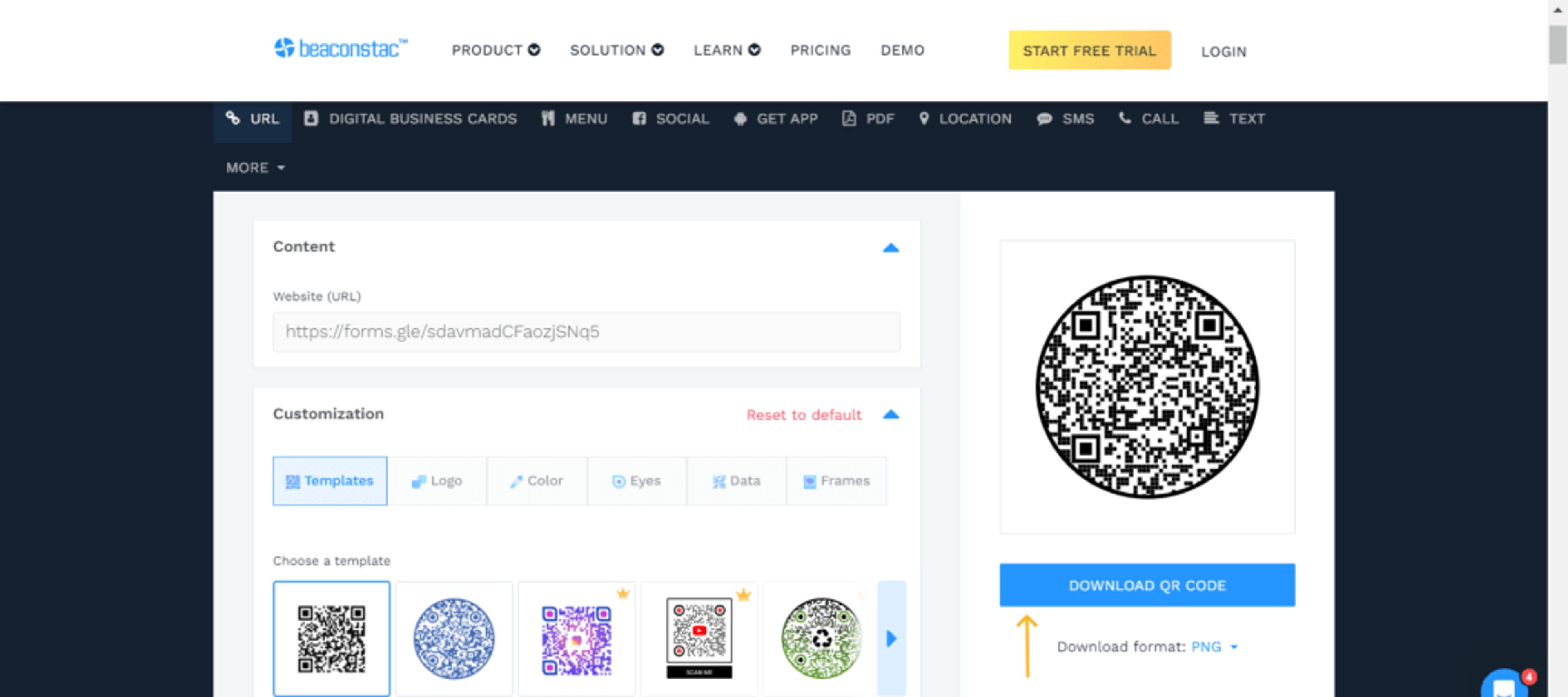 Customize and download the free QR Code for attendance