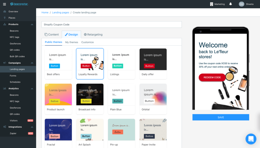 Design your landing page