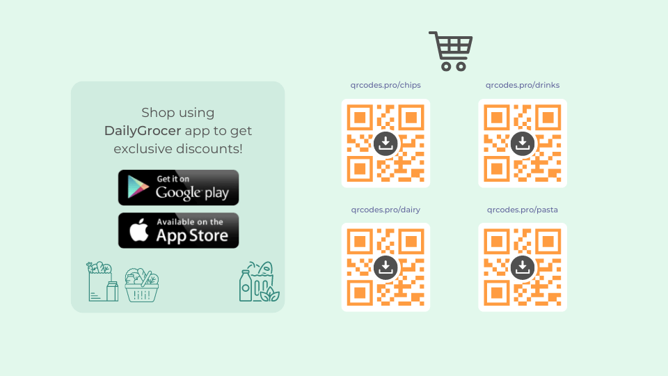 Retail companies promote app downloads via dynamic QR Codes on their product line