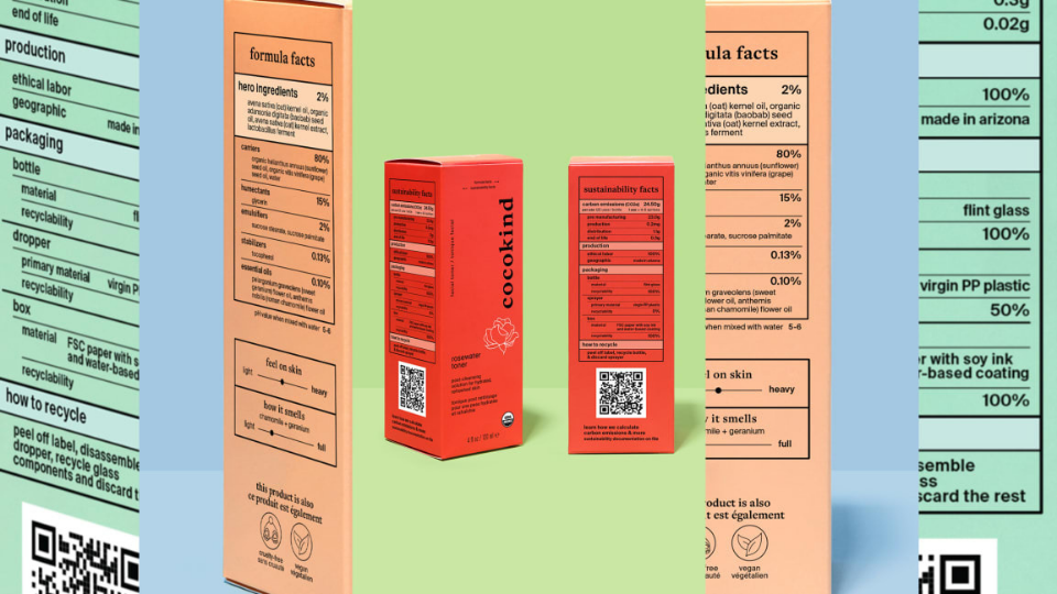 Cocokind utilizes QR Codes on packaging to share essential sustainability information