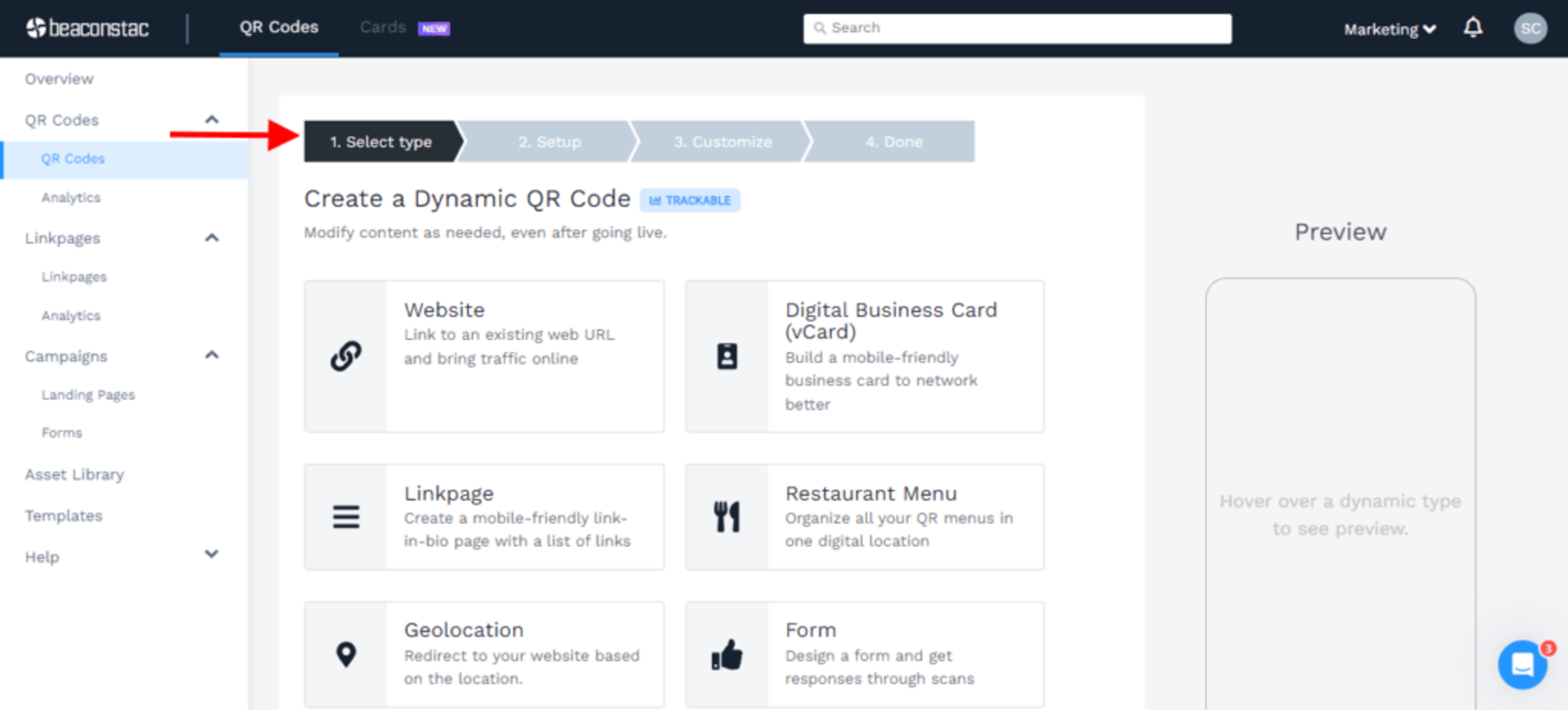 create-a-qr-code-for-a-magazine-step-one-choose-campaign-type