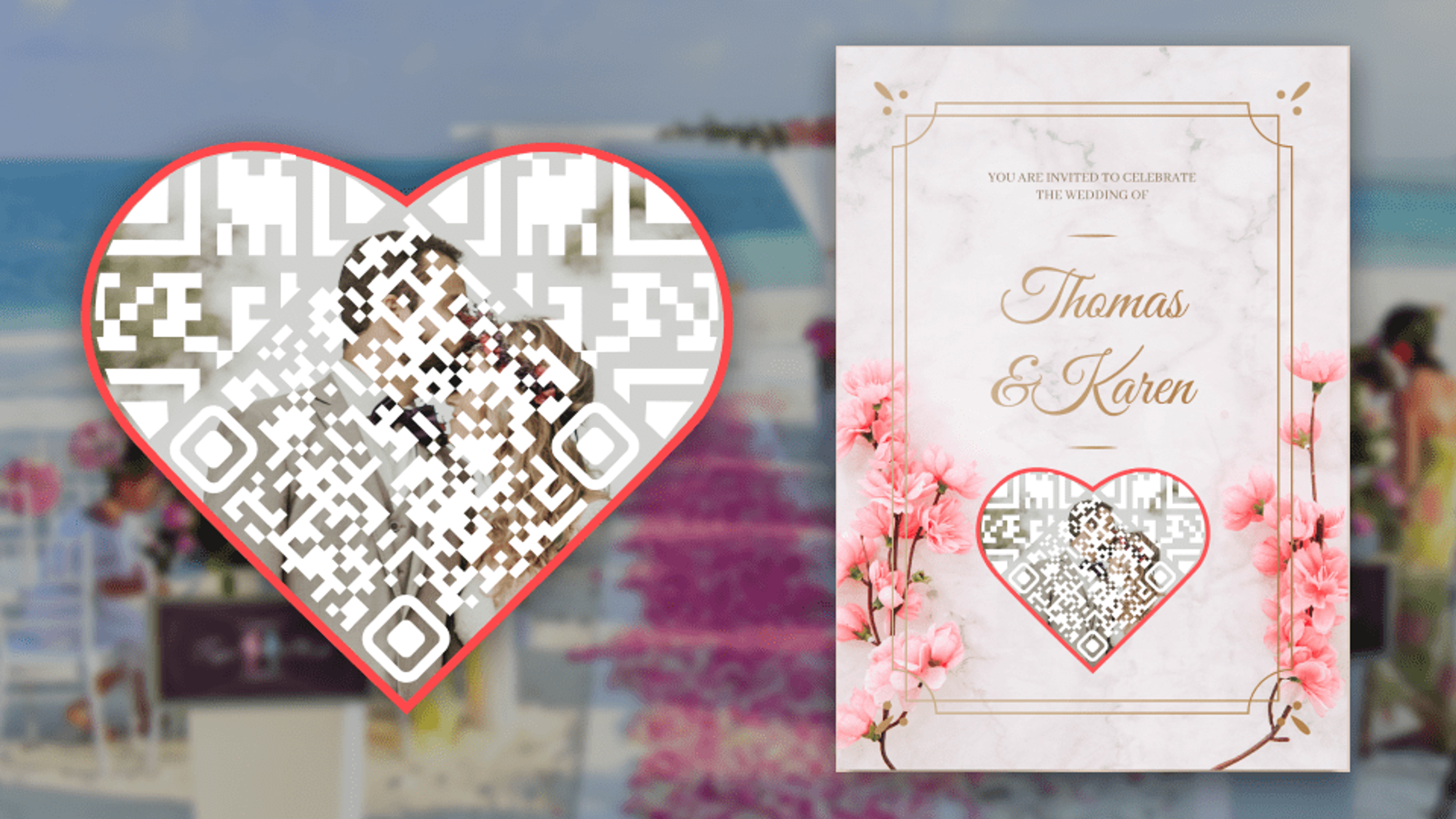 use QR Codes with background image on wedding invites