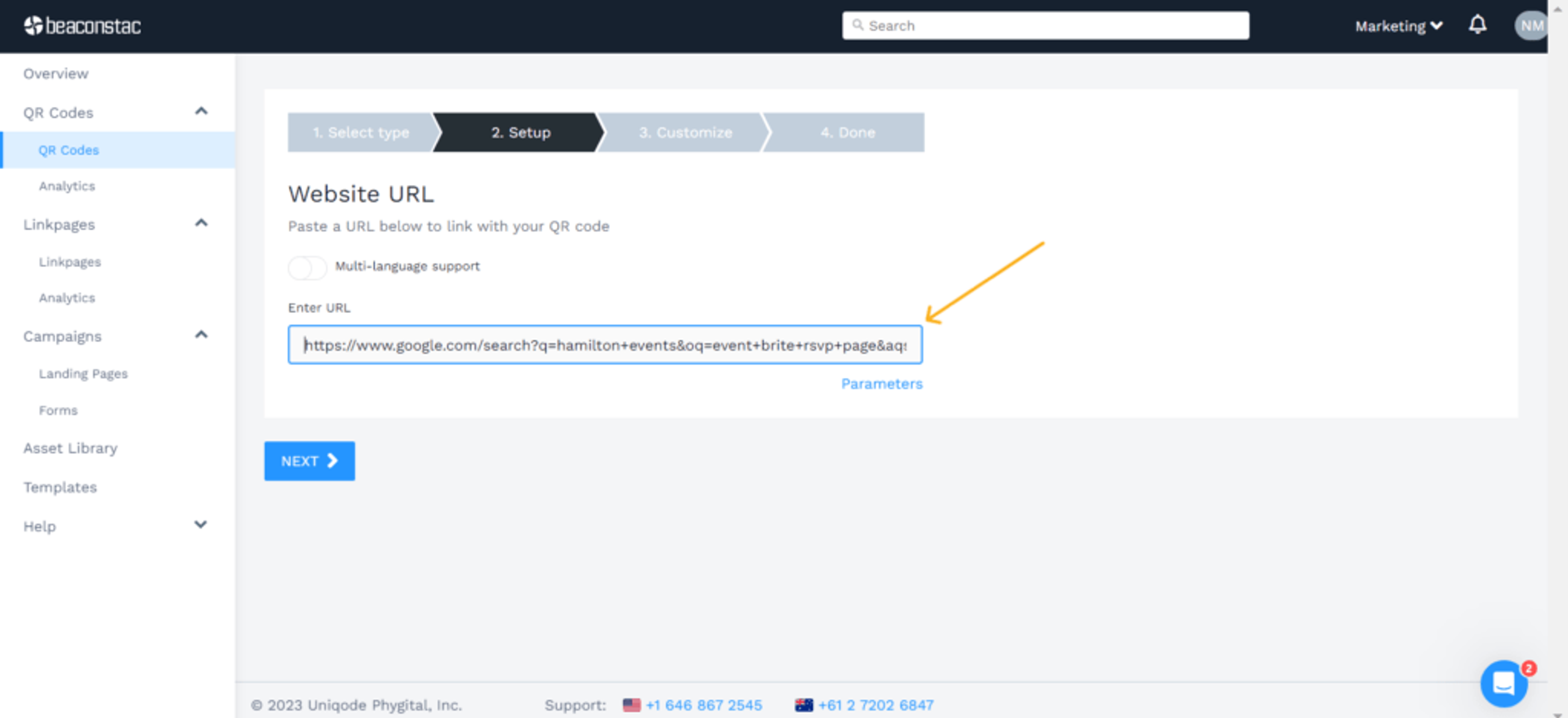  paste the RSVP page URL