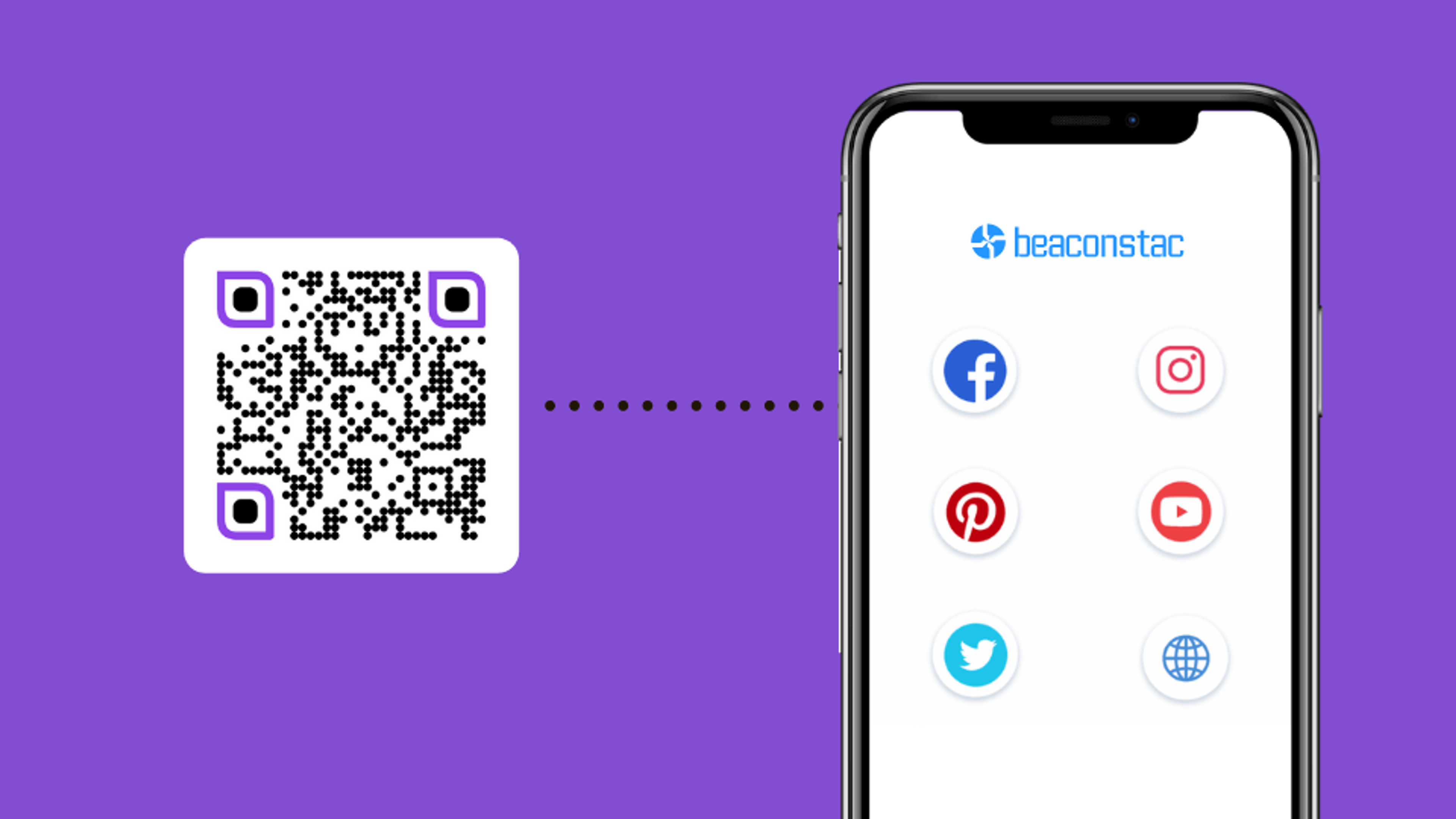 The landing page after scanning the social media QR Code