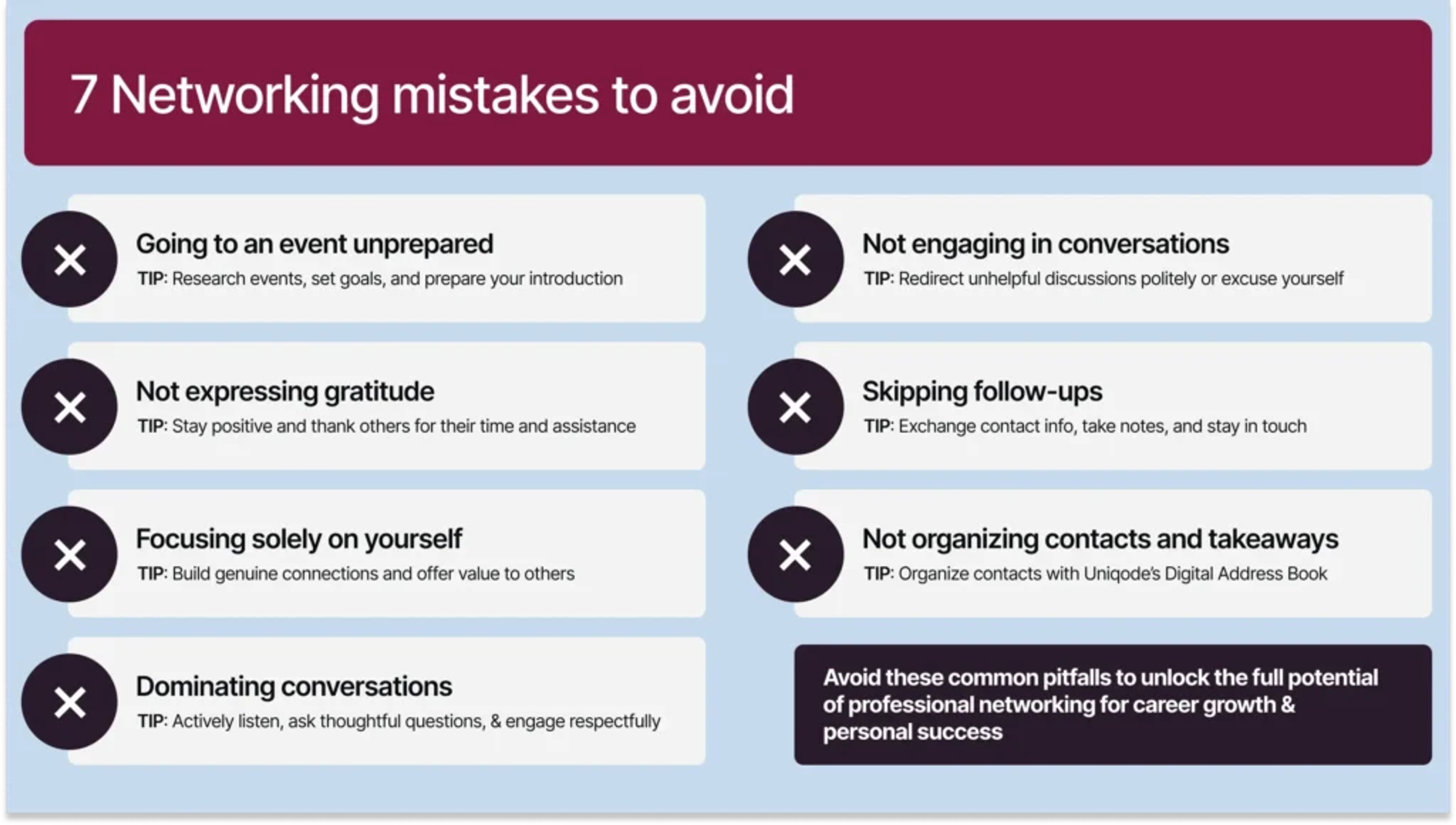 Common networking mistakes and tips to avoid them