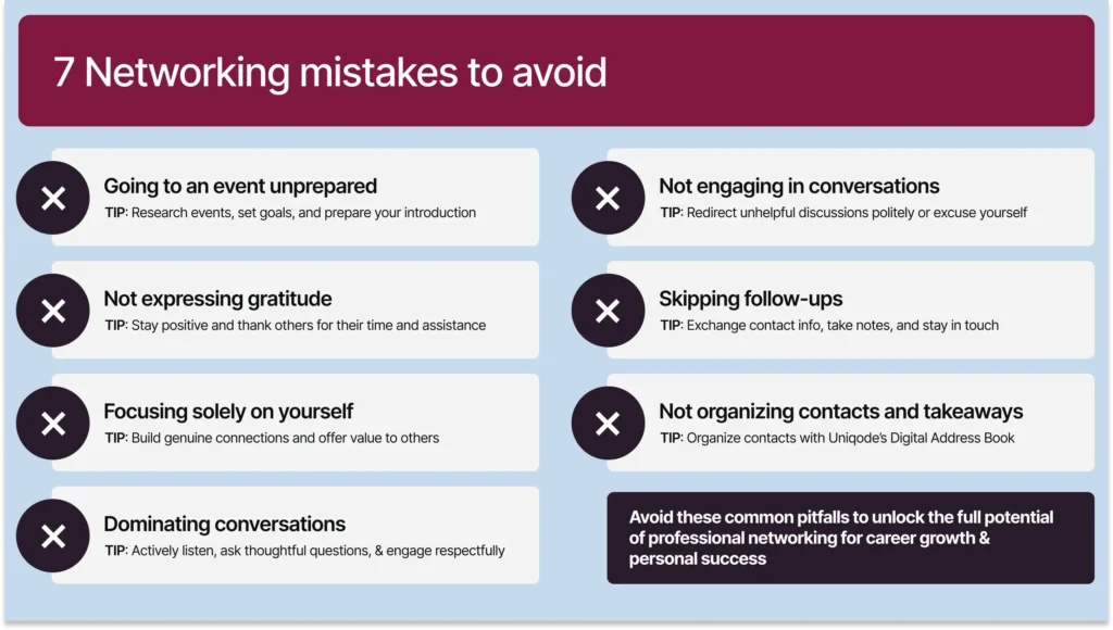 Common networking mistakes and tips to avoid them