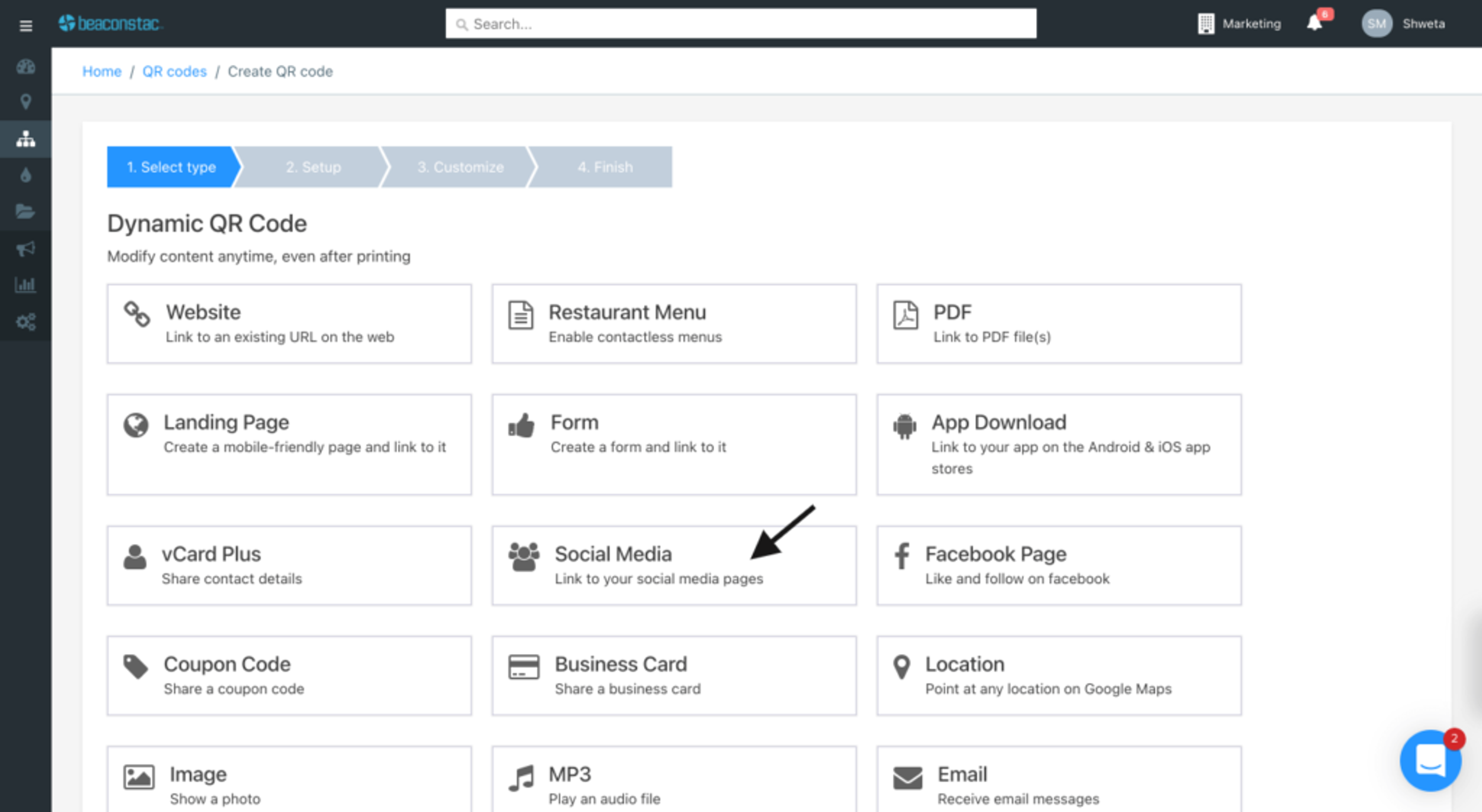 Select campaign type