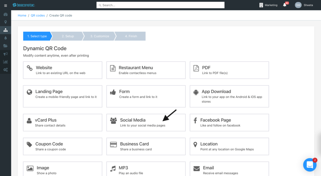 Select campaign type
