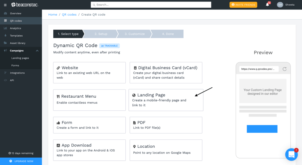 Select the campaign type