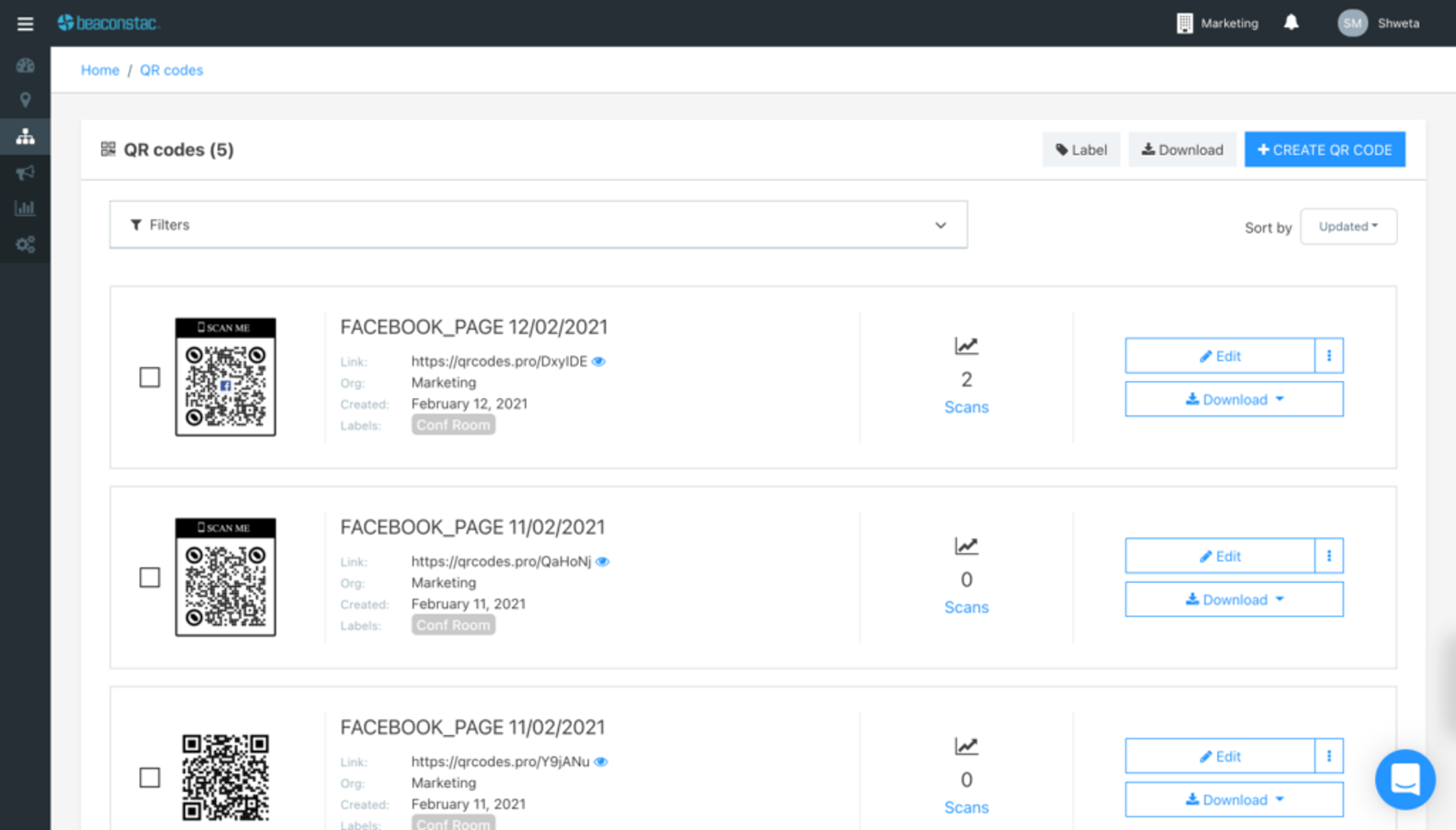 Log on to the Uniqode dashboard