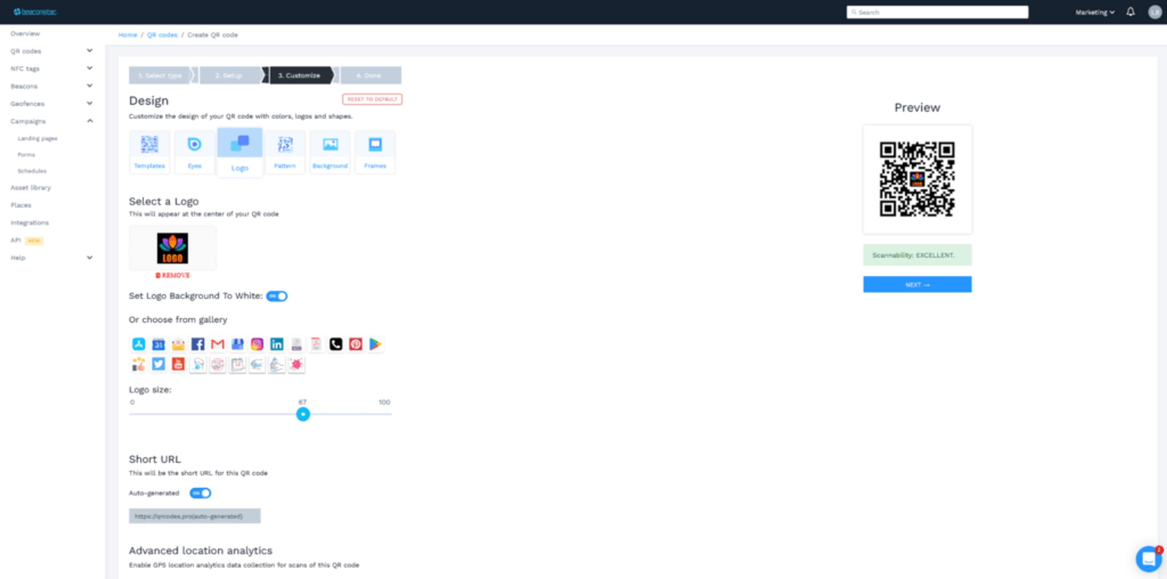 Customize your landing page QR Code for Wedding RSVP