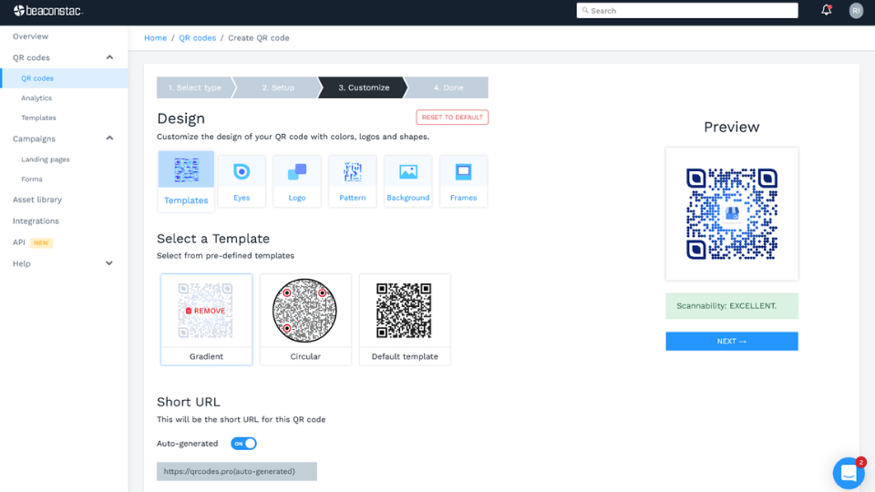 Customizing and designing the QR Code to suit your branding