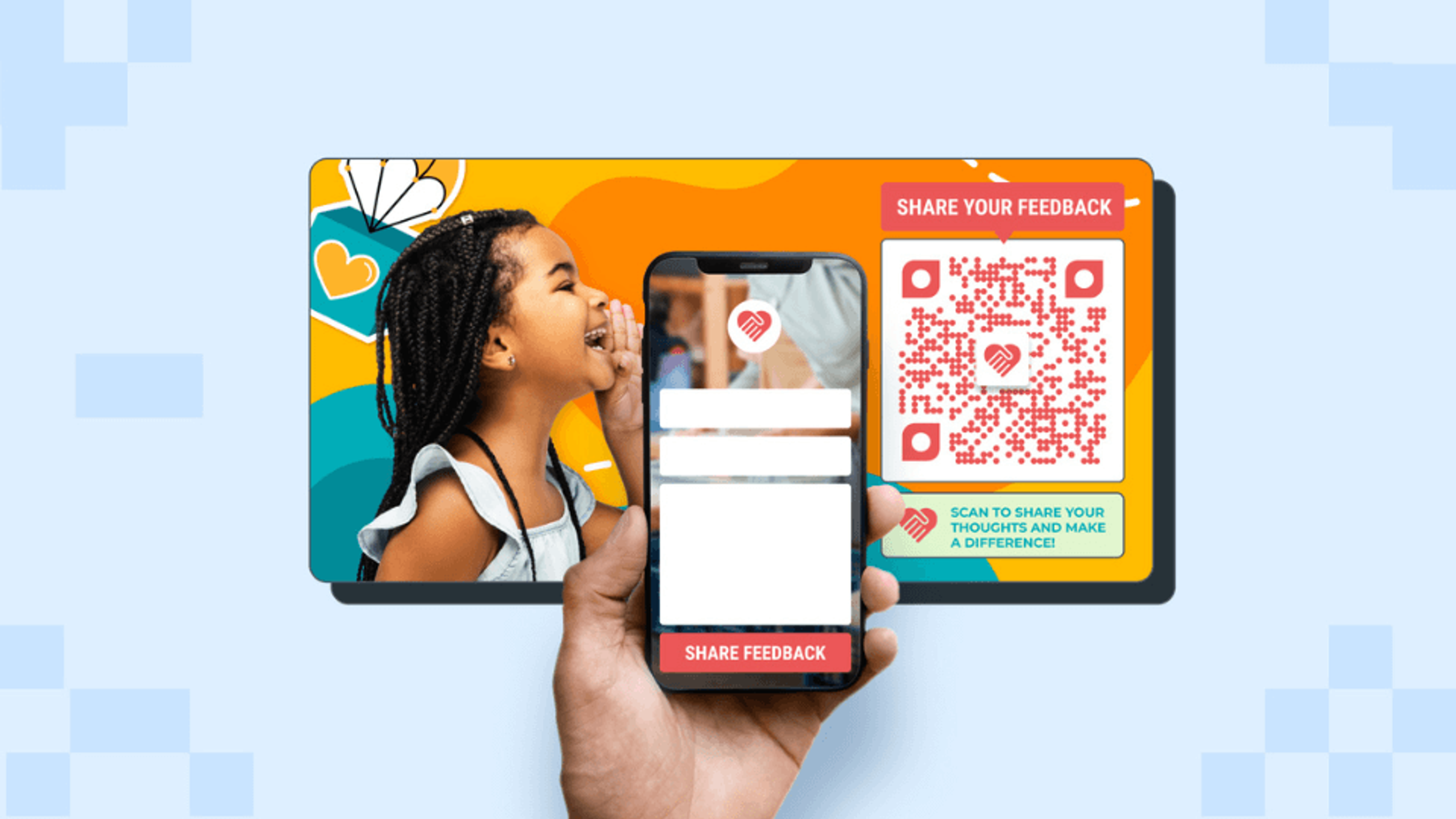 Scan QR Code to share your feedback about charity and its events