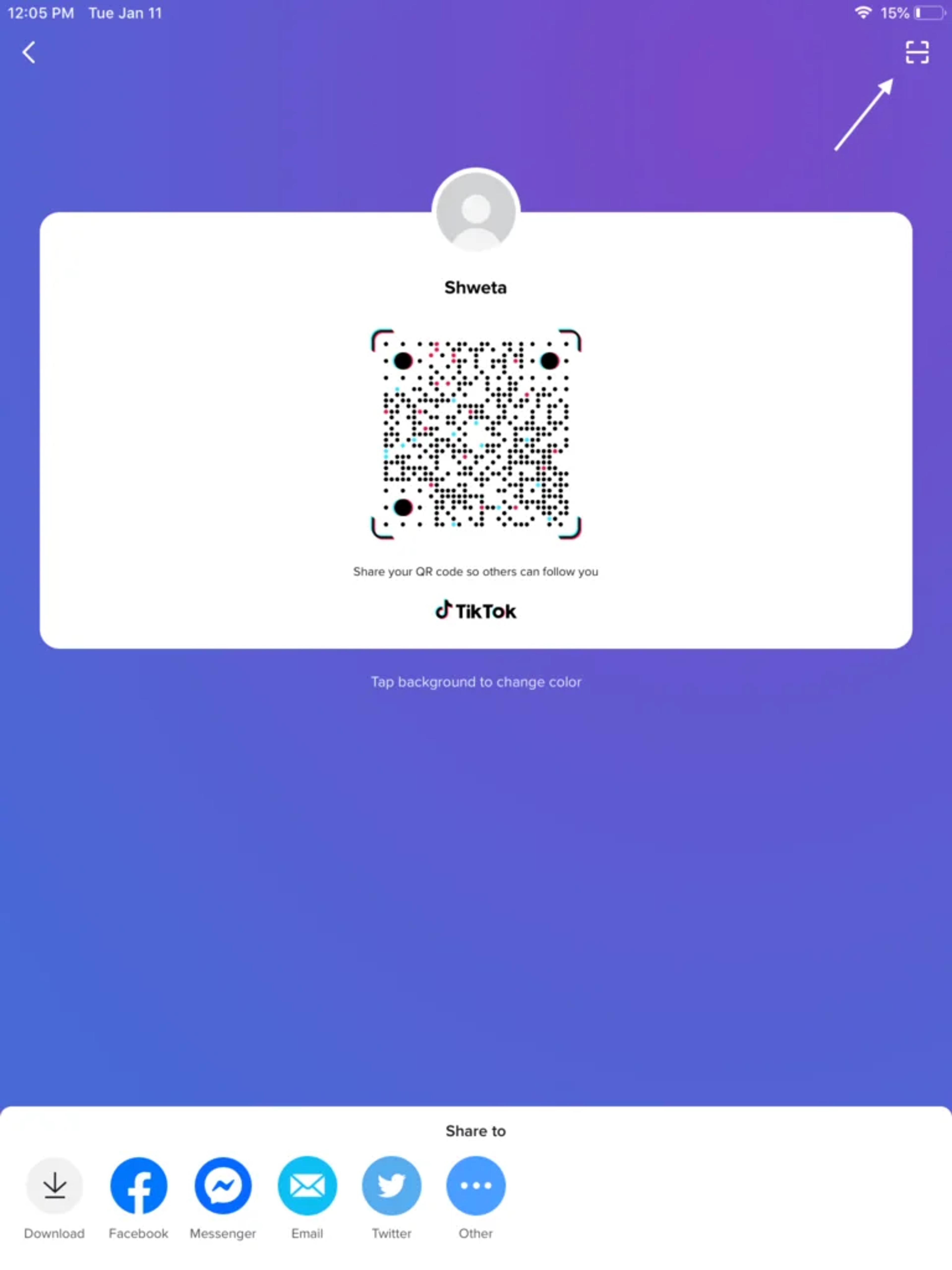 Scan Tik Tok QR Code