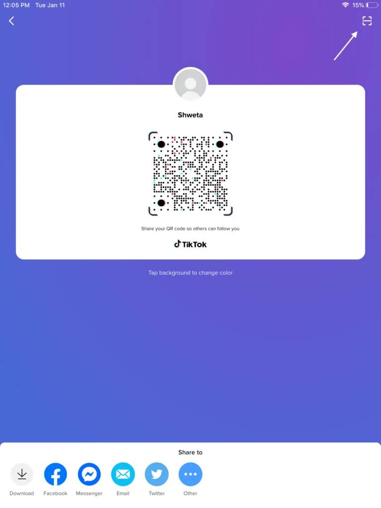 Scan Tik Tok QR Code