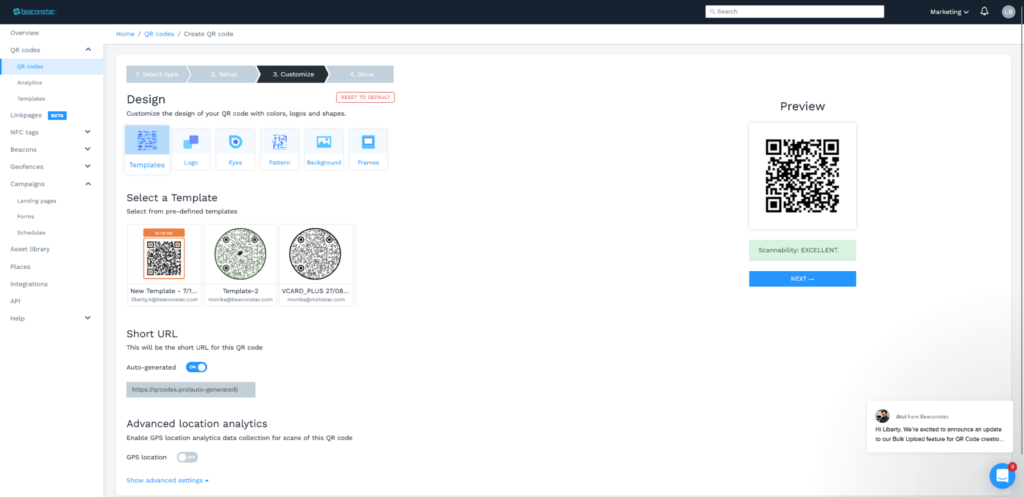 Customize your landing page QR Code for Wedding RSVPs