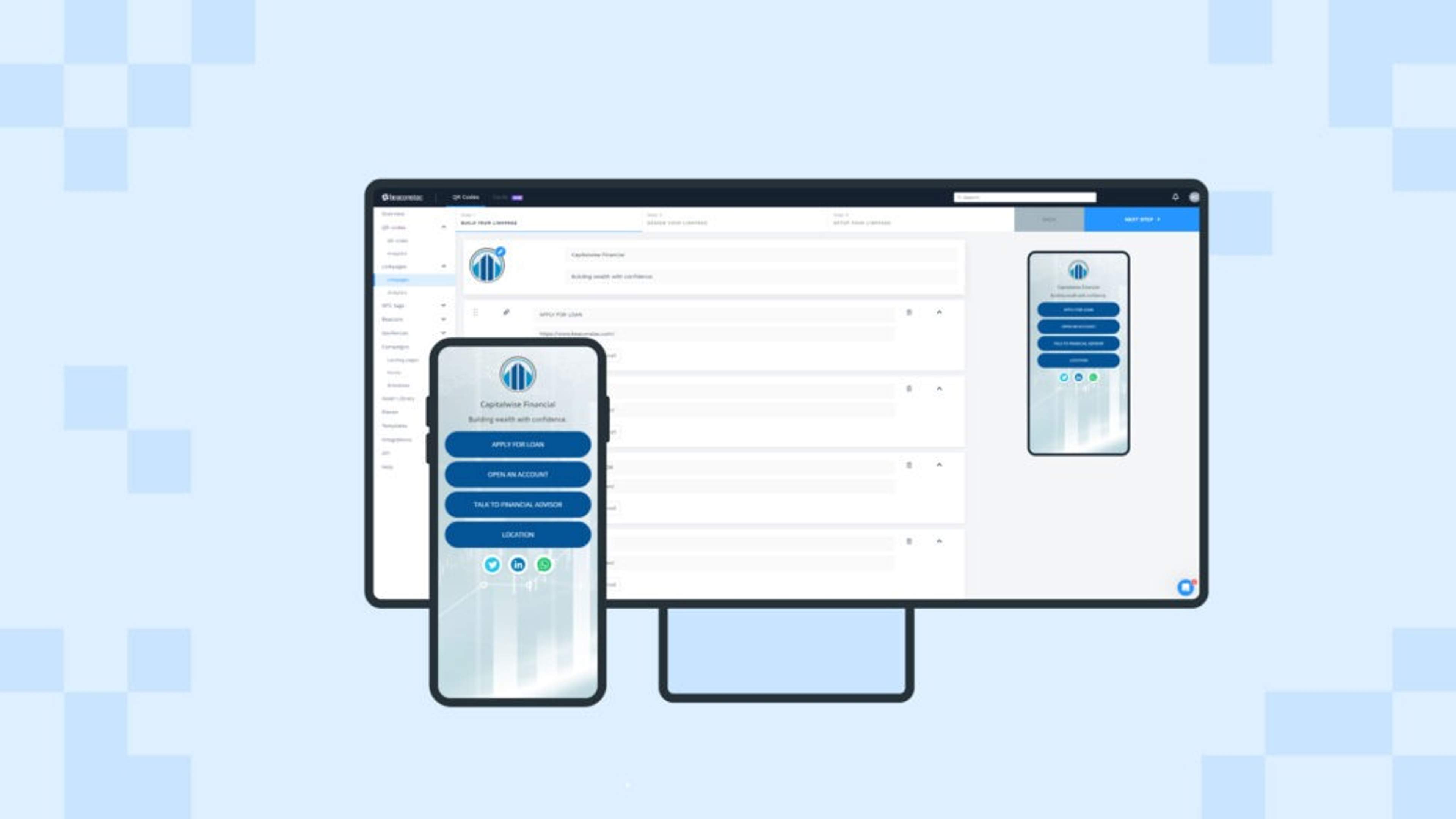 Mobile-friendly landing page builder