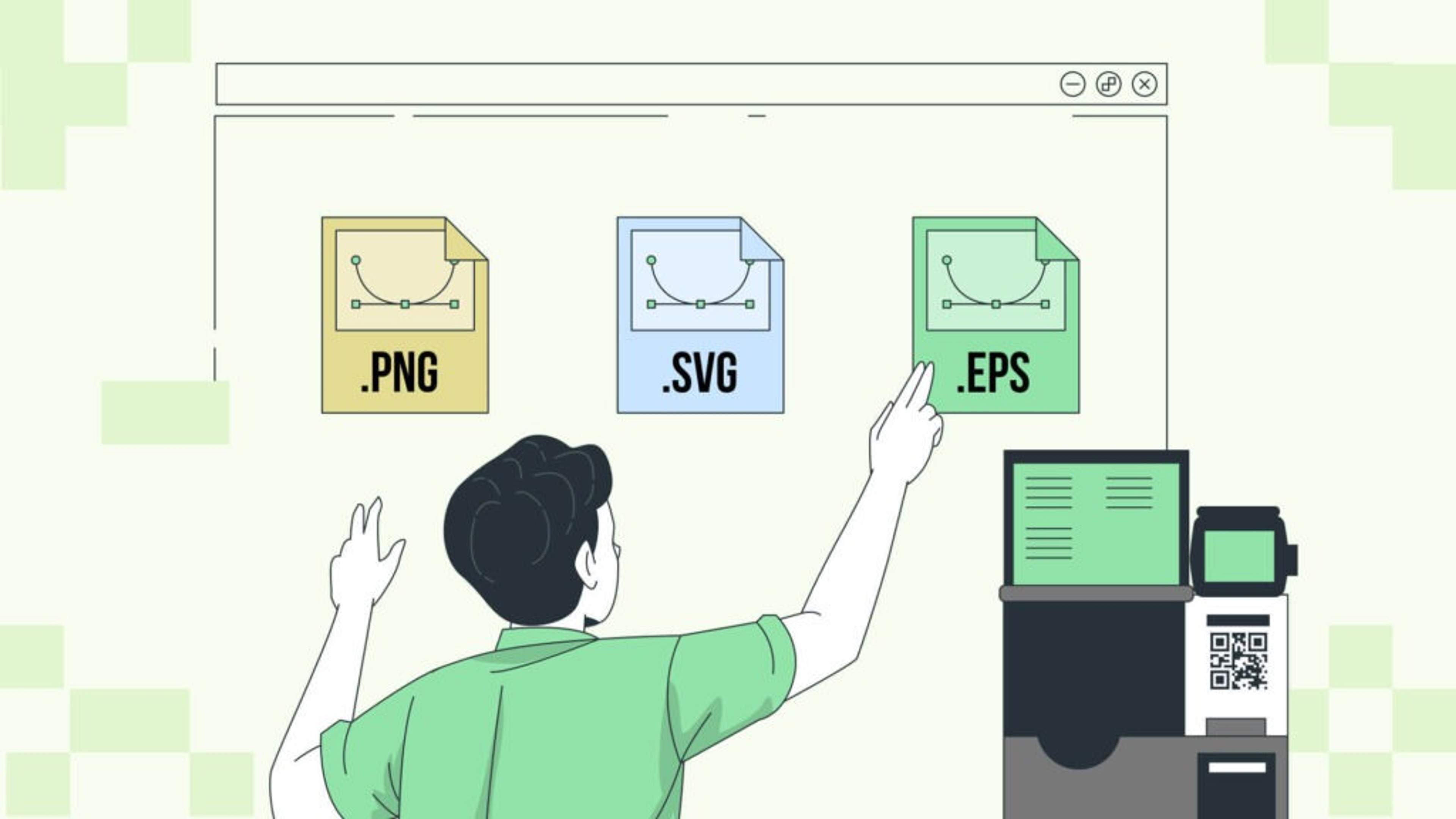 Different types of vector QR Code image formats