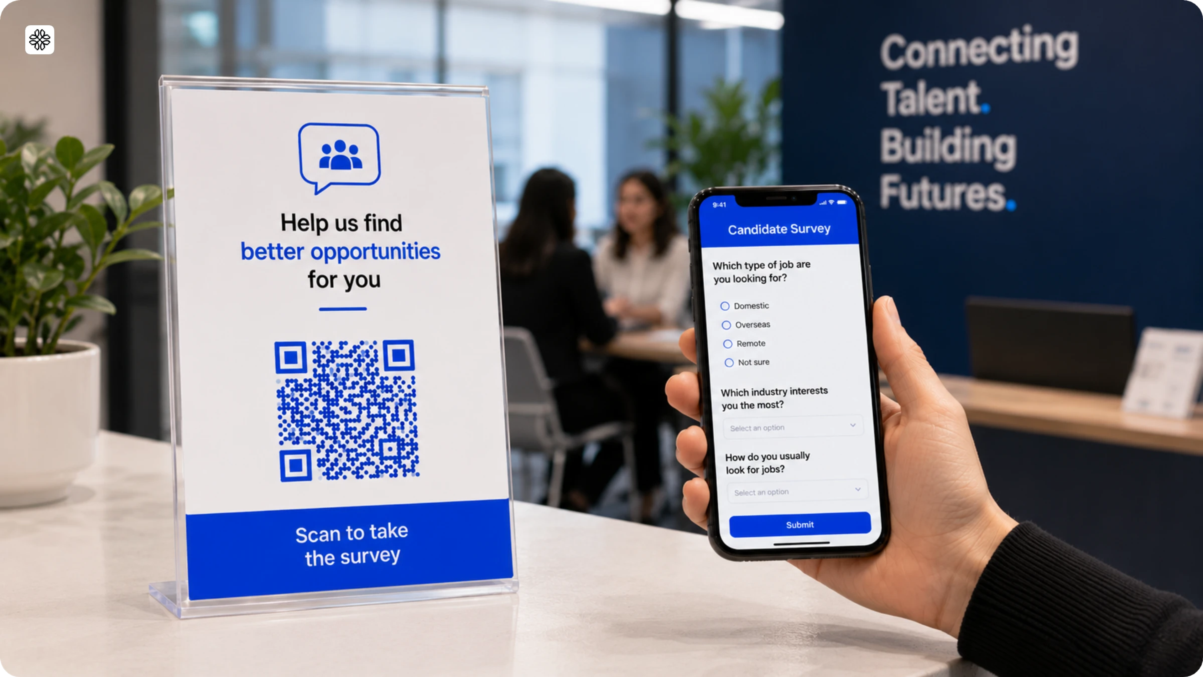 QR Code survey in recruitment