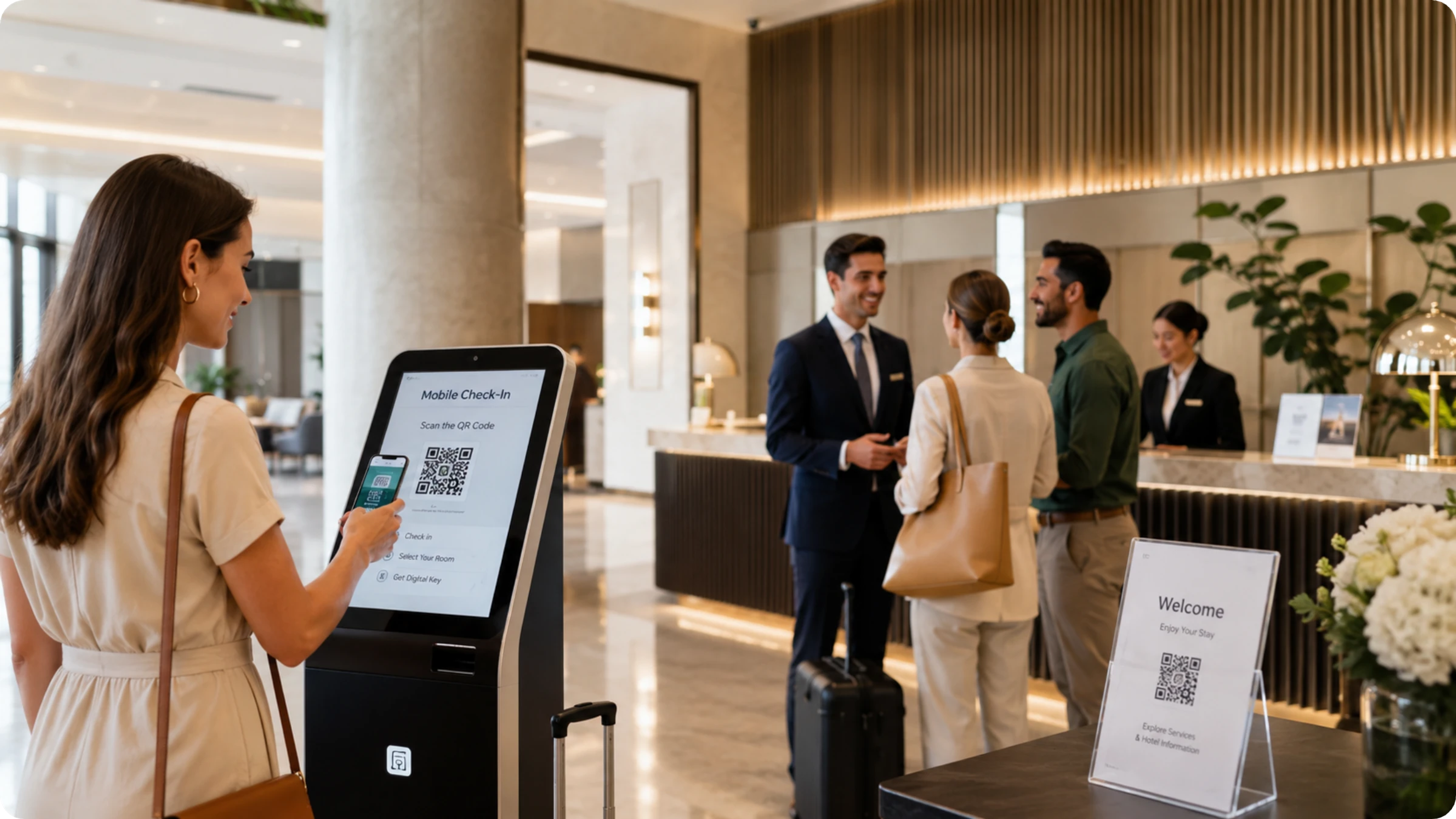 QR Codes in hotel receptions