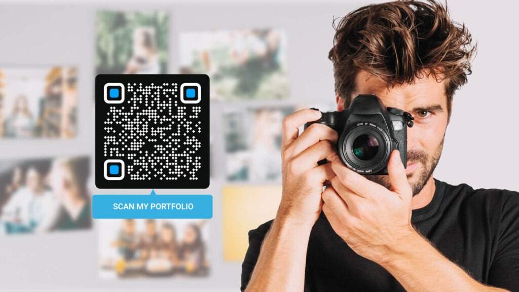 Promote your content like videos or design portfolio with image QR Code