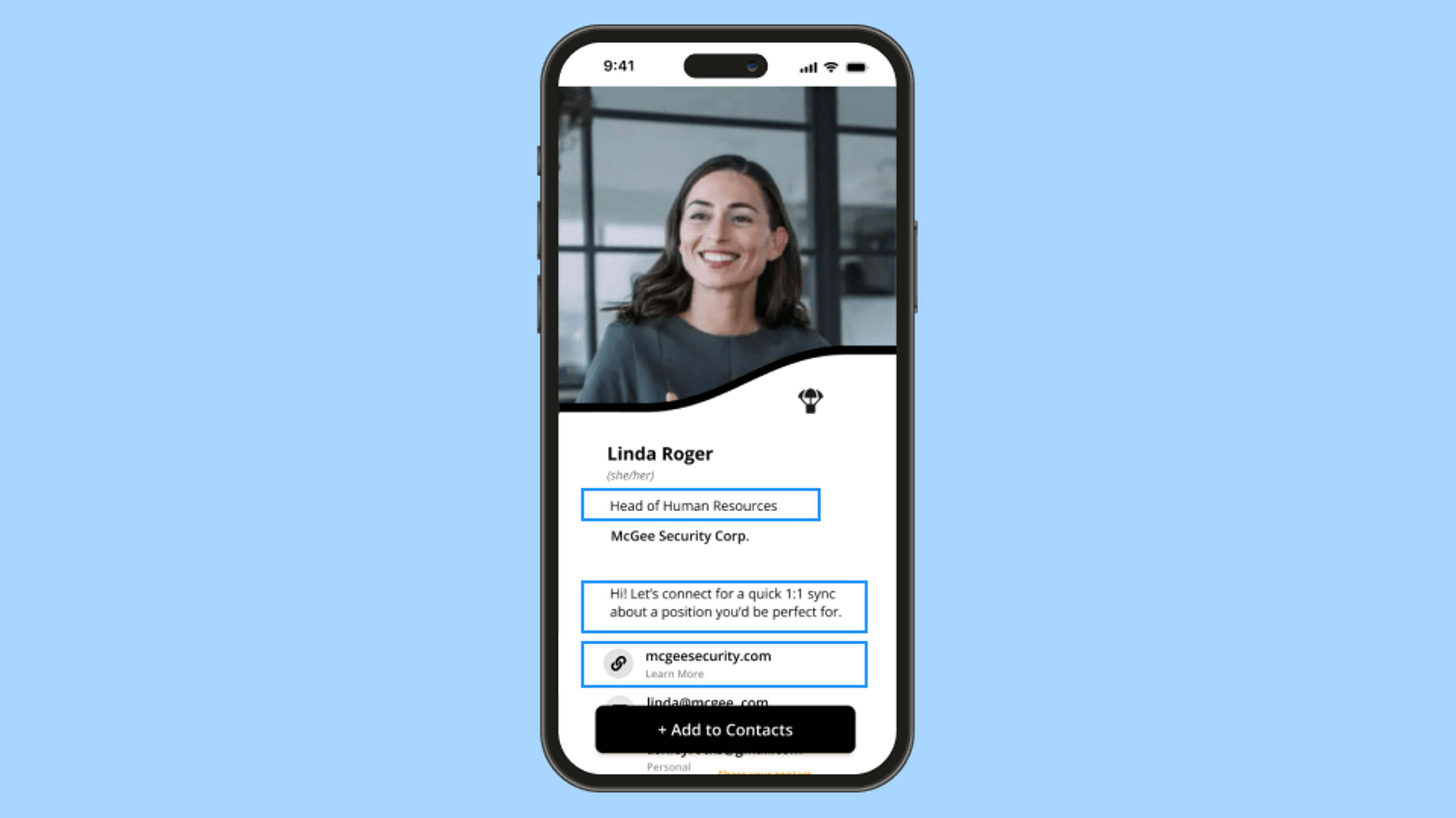 Digital business card for recruiters template 