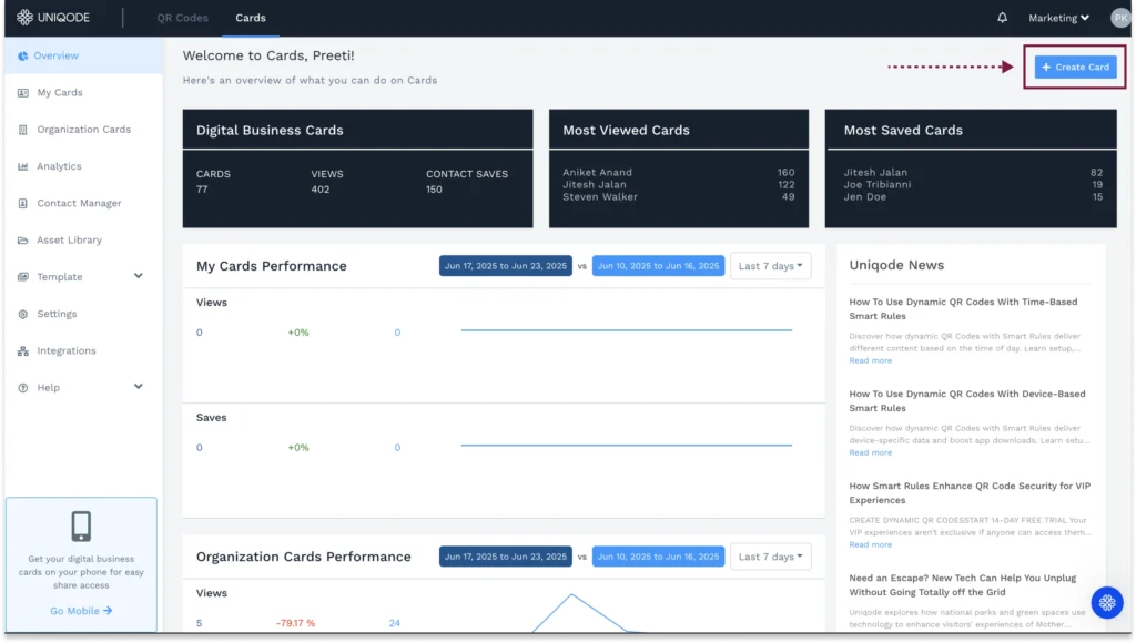 Create your freelancer digital business card