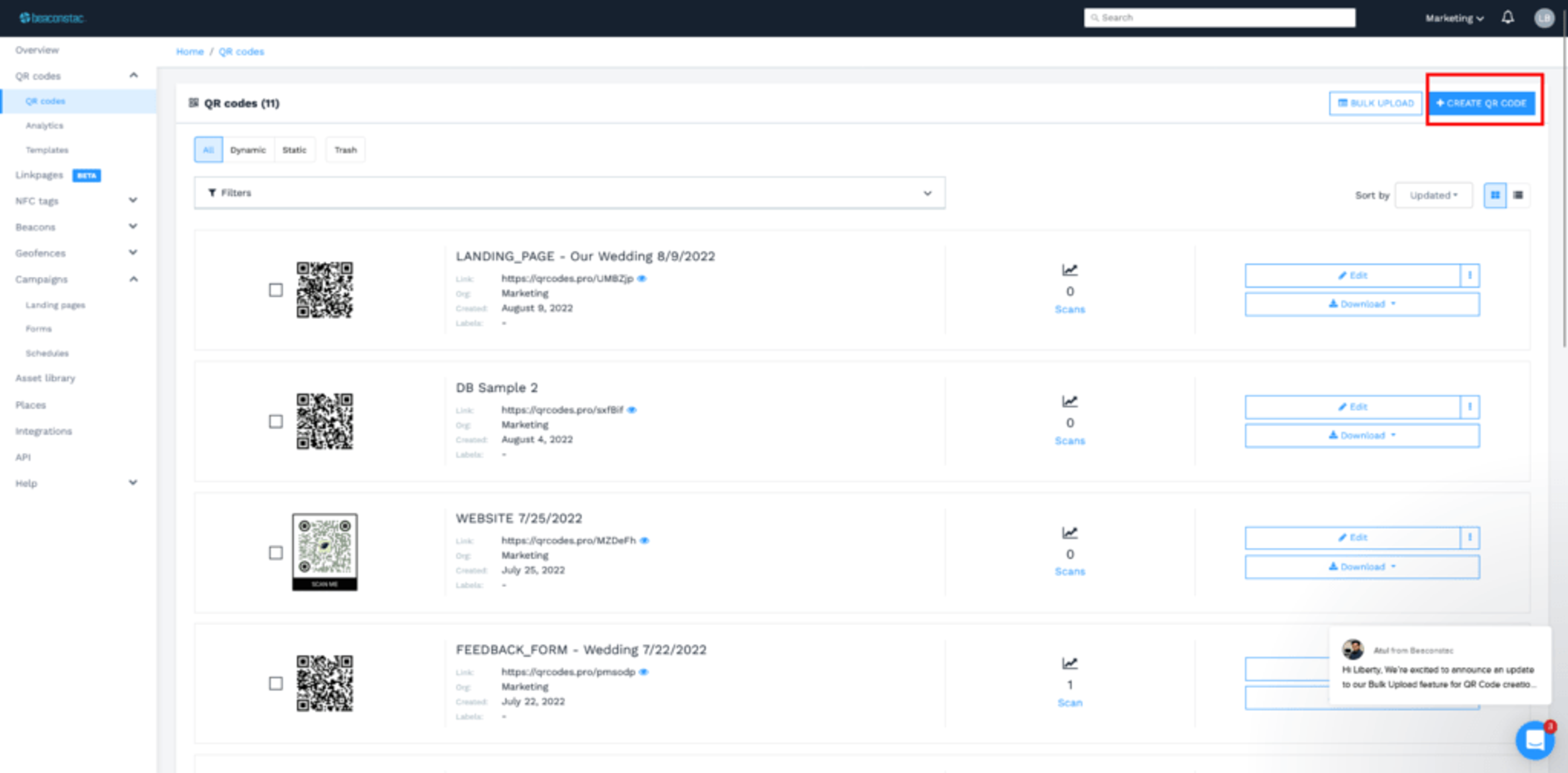 Creating your landing page QR Code RSVP
