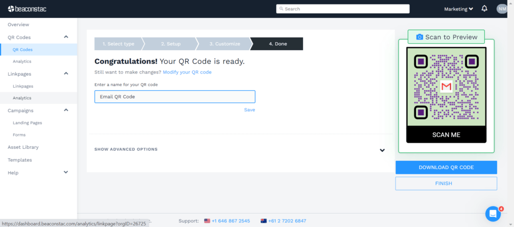 Download your email QR Code in the format of your choice