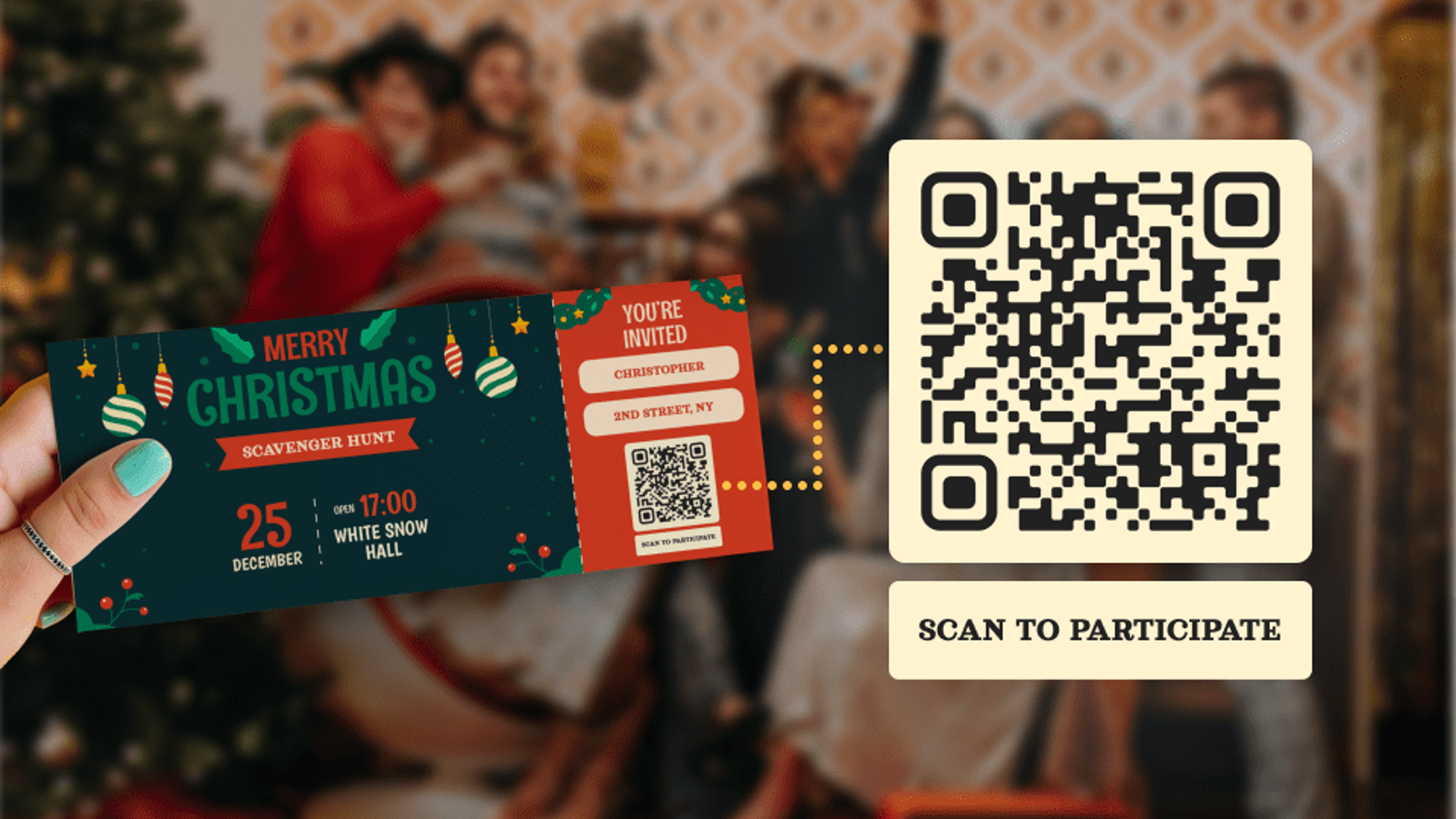 Use Christmas QR Codes for events and games