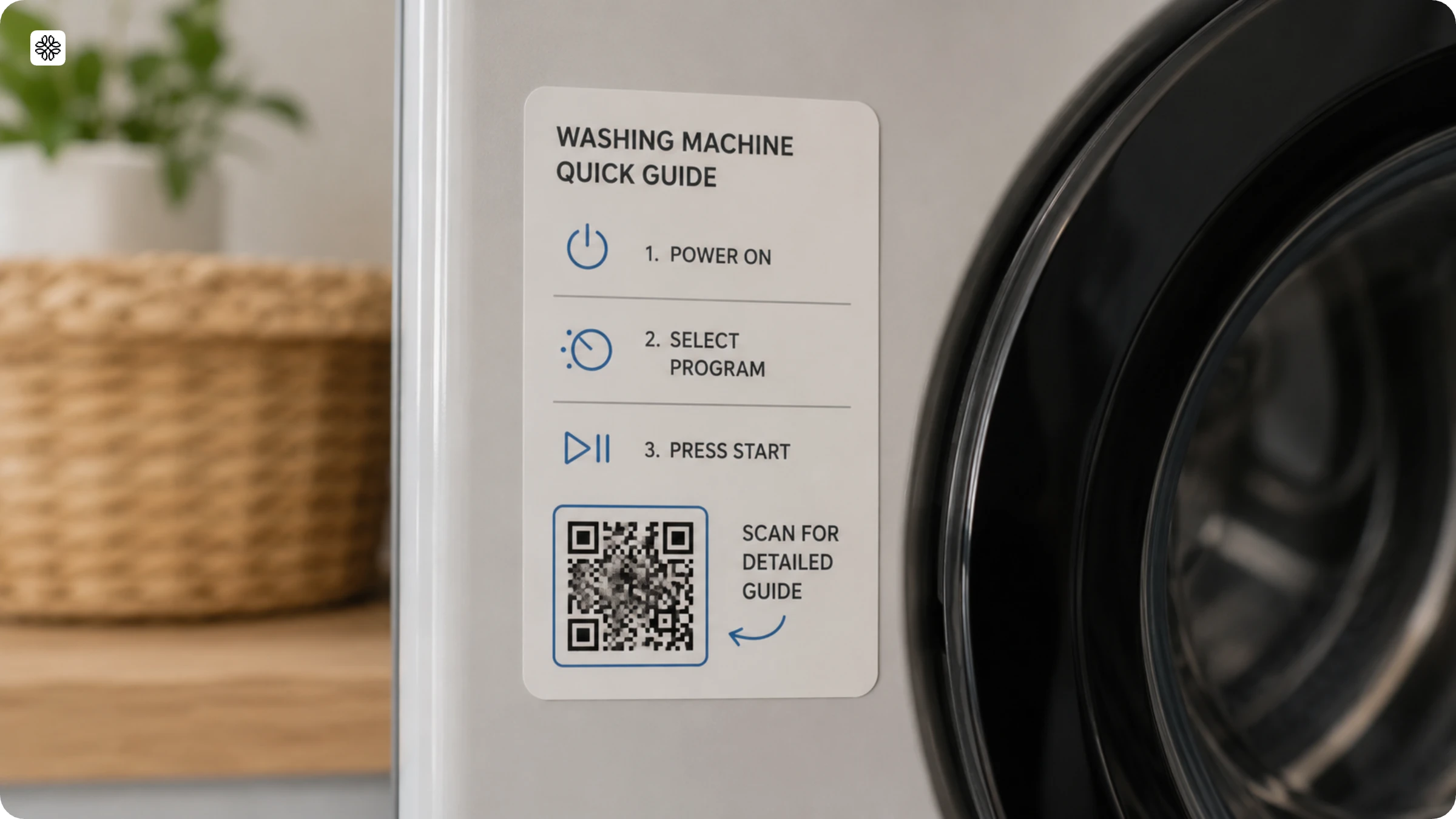 appliance at an airbnb with a QR Code on it