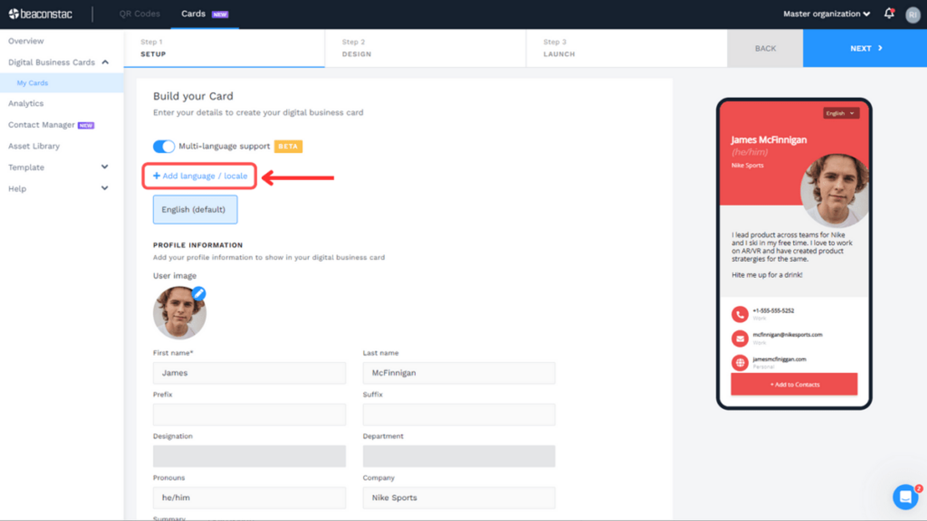 Add your required language or dialect