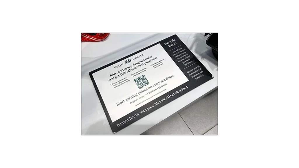 H&M loyalty program qr code