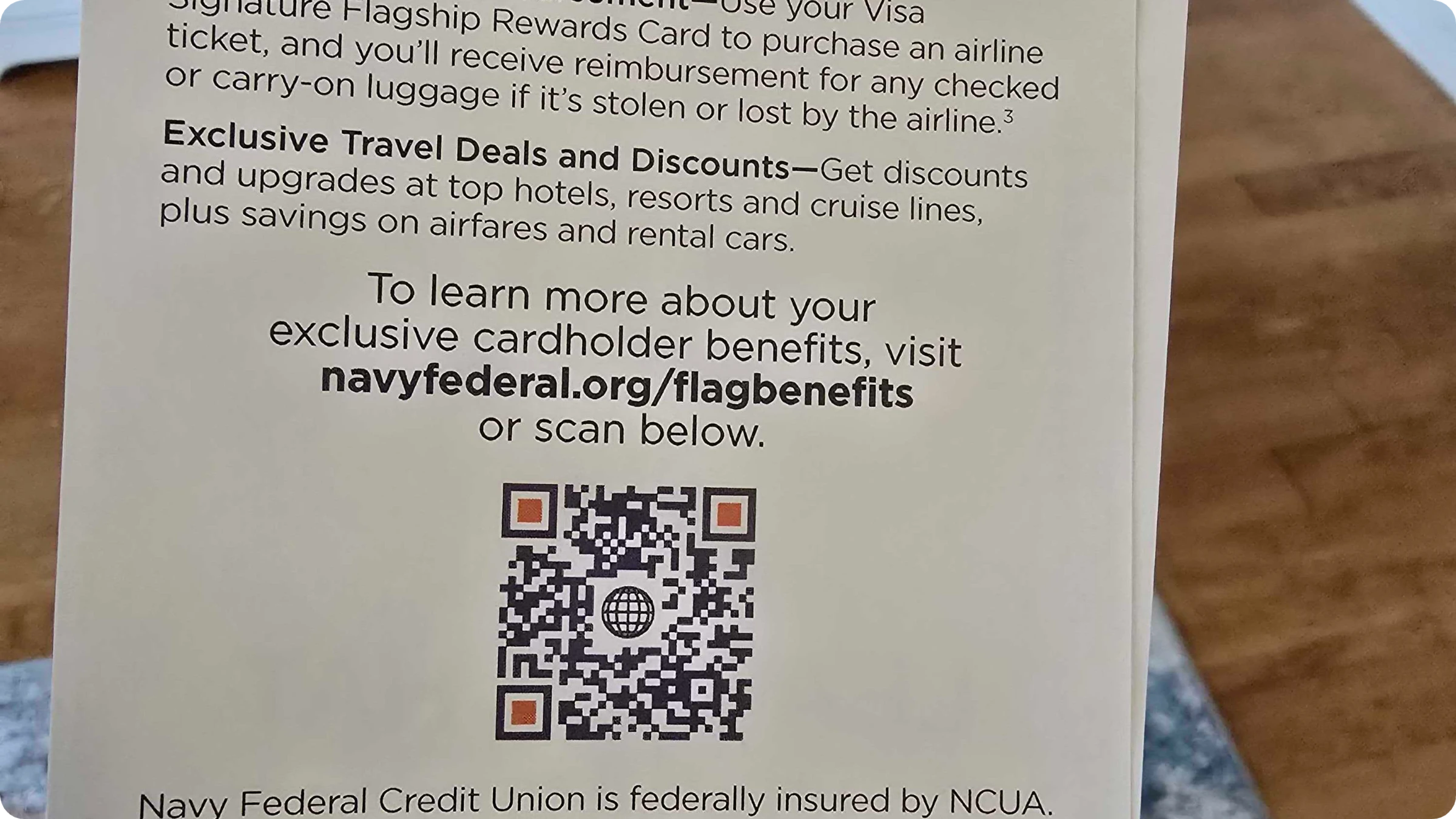 QR Code on a brochure