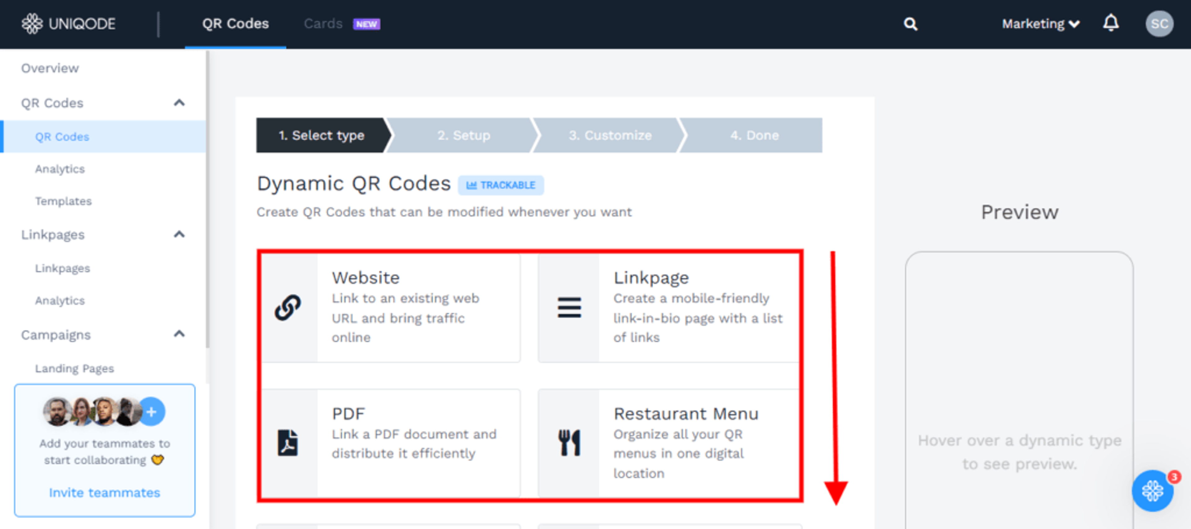 Choose your preferred campaign type