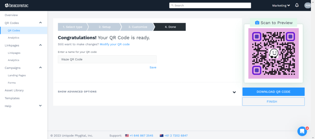 Download the Waze QR Code in the format of your choice