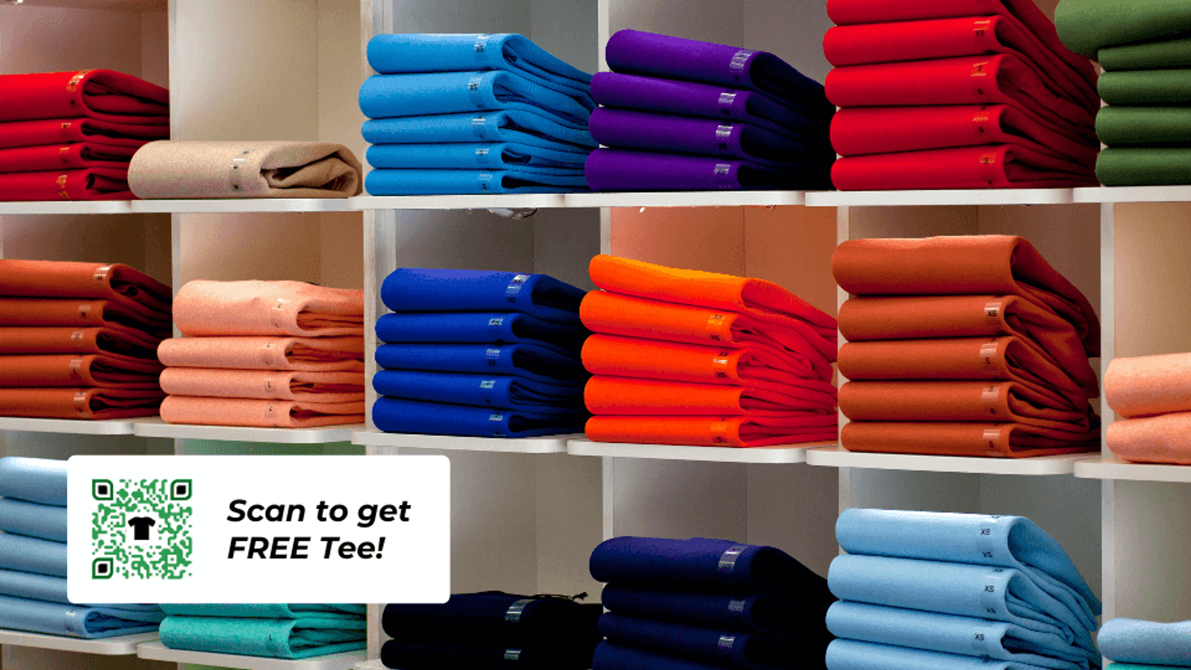 QR Codes on clothing labels for coupon marketing