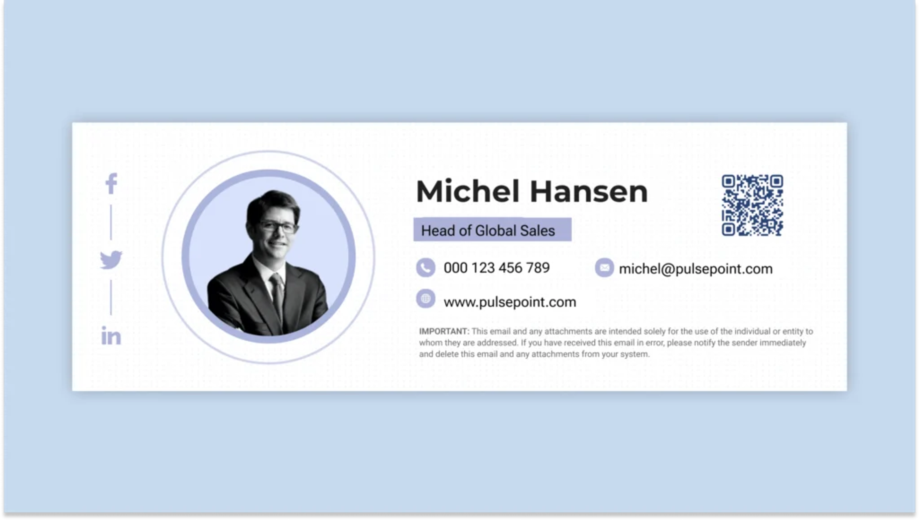 Template for email signature for sales professionals