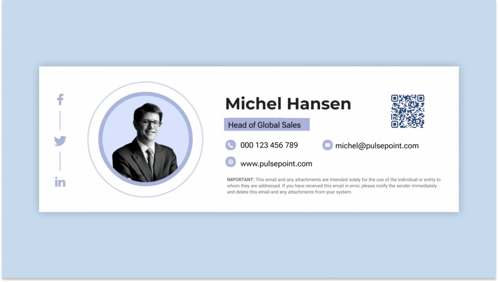 Template for email signature for sales professionals