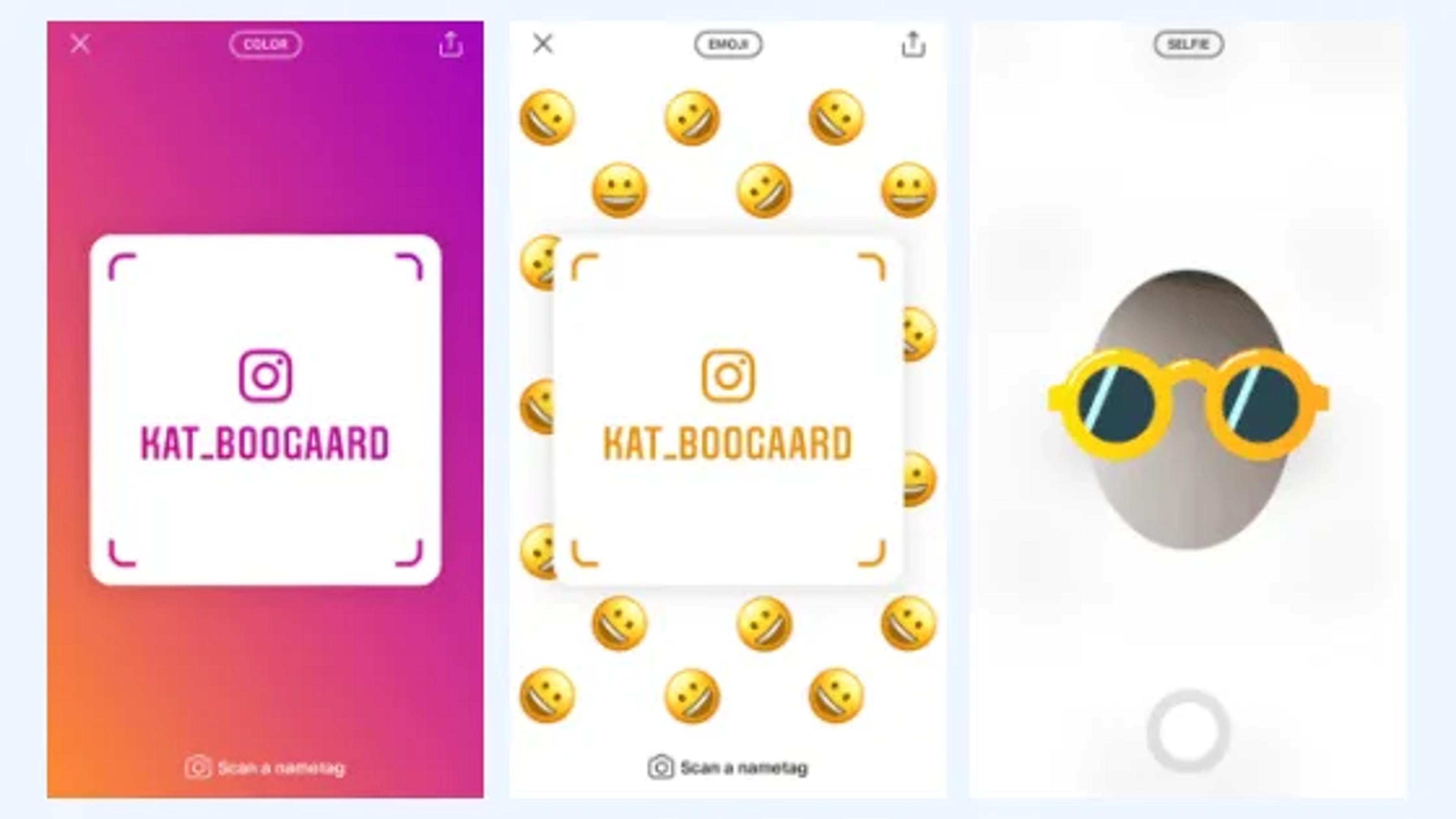 Nametag on Instagram