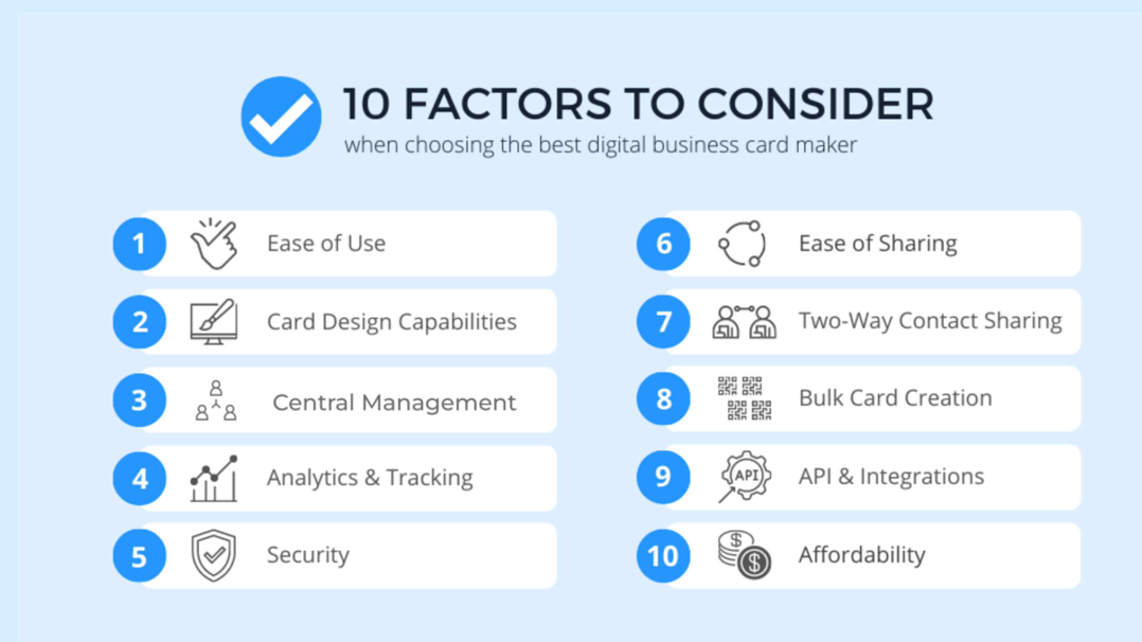 10 factors to consider while choosing the best digital business card maker