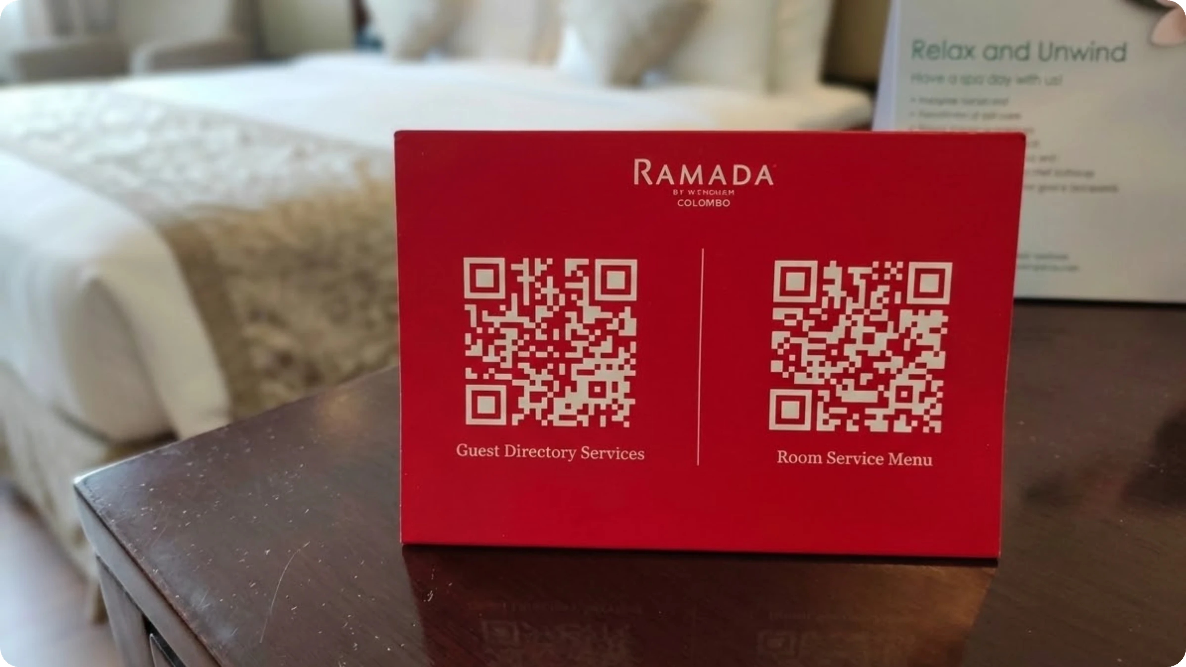 QR Code in hotel rooms for upselling