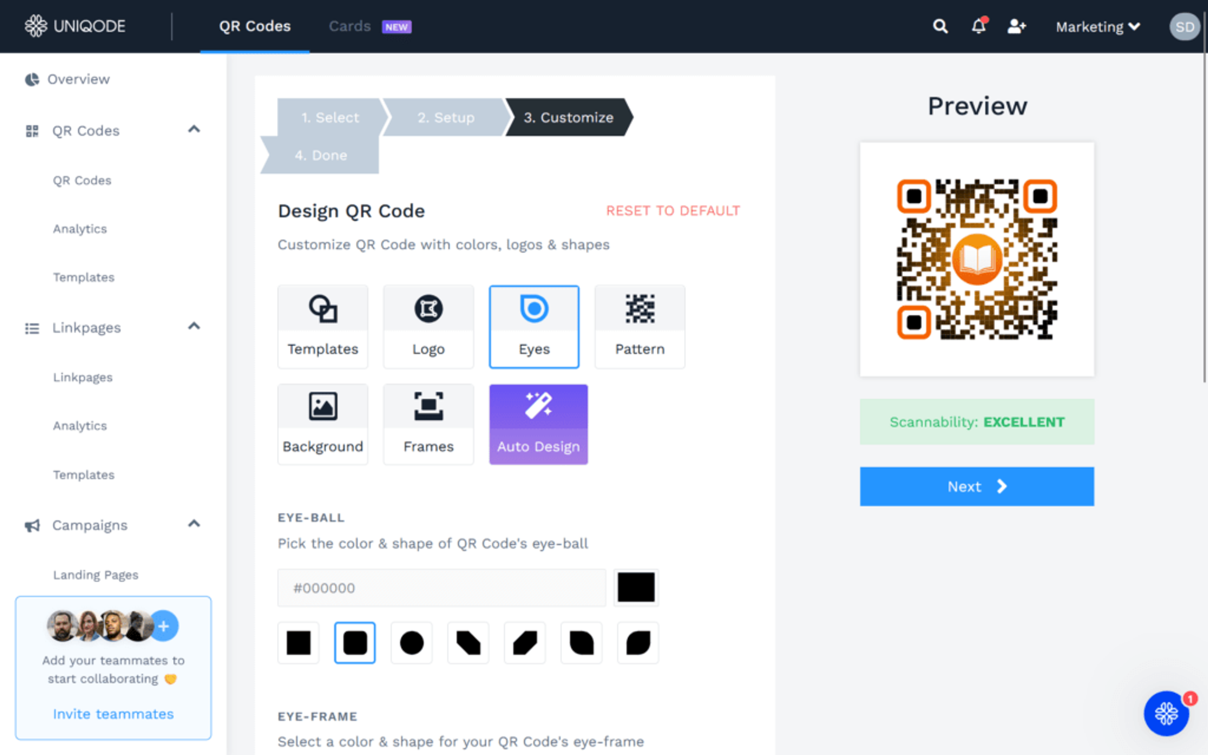 Aim for excellent scannability of QR Code