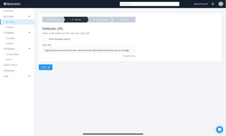 creating a QR Code for OneDrive with Uniqode