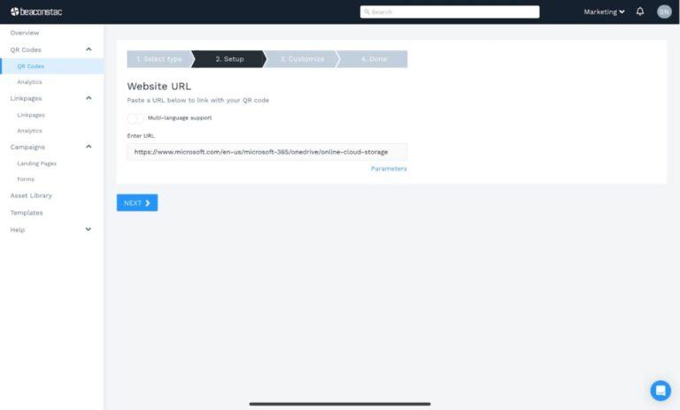 creating a QR Code for OneDrive with Uniqode