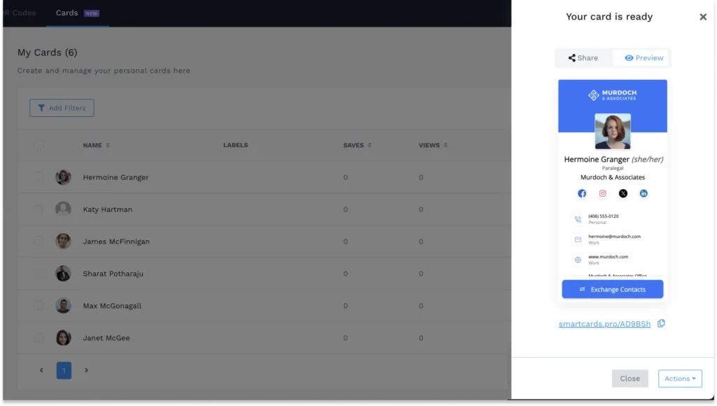 Customize and generate your virtual business card