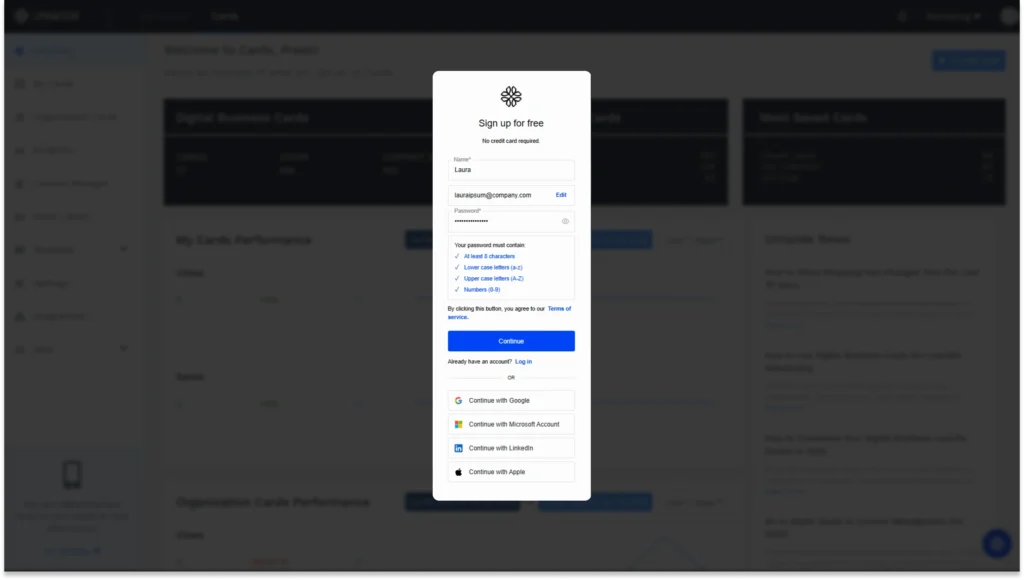 Sign up to your Uniqode account