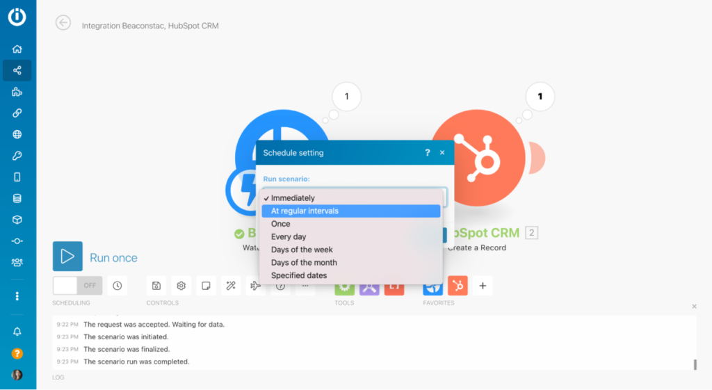 Schedule your scenario
