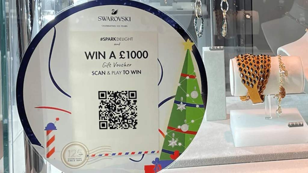 Swarovski in-store qr code for seasonal campaigns